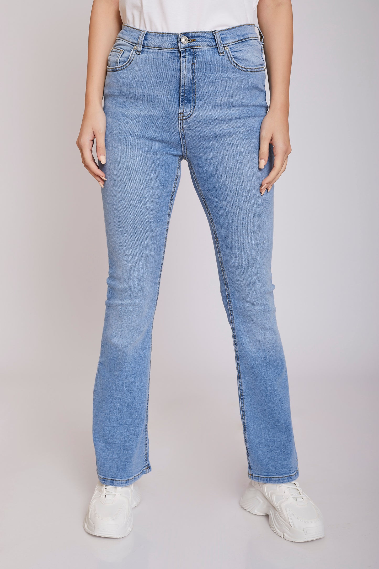 High Rise Flared Fit Jeans - For Women