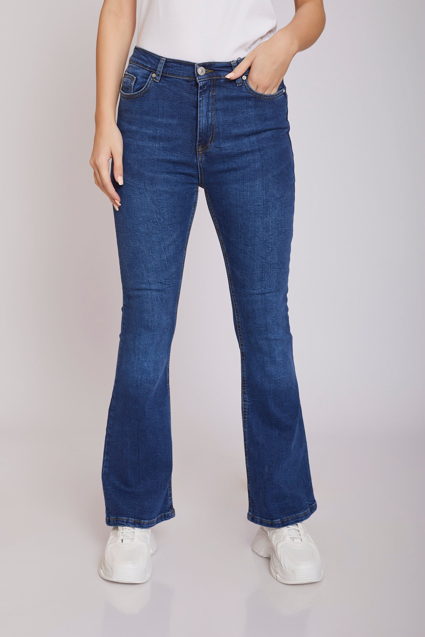 High Rise Flared Fit Jeans - For Women