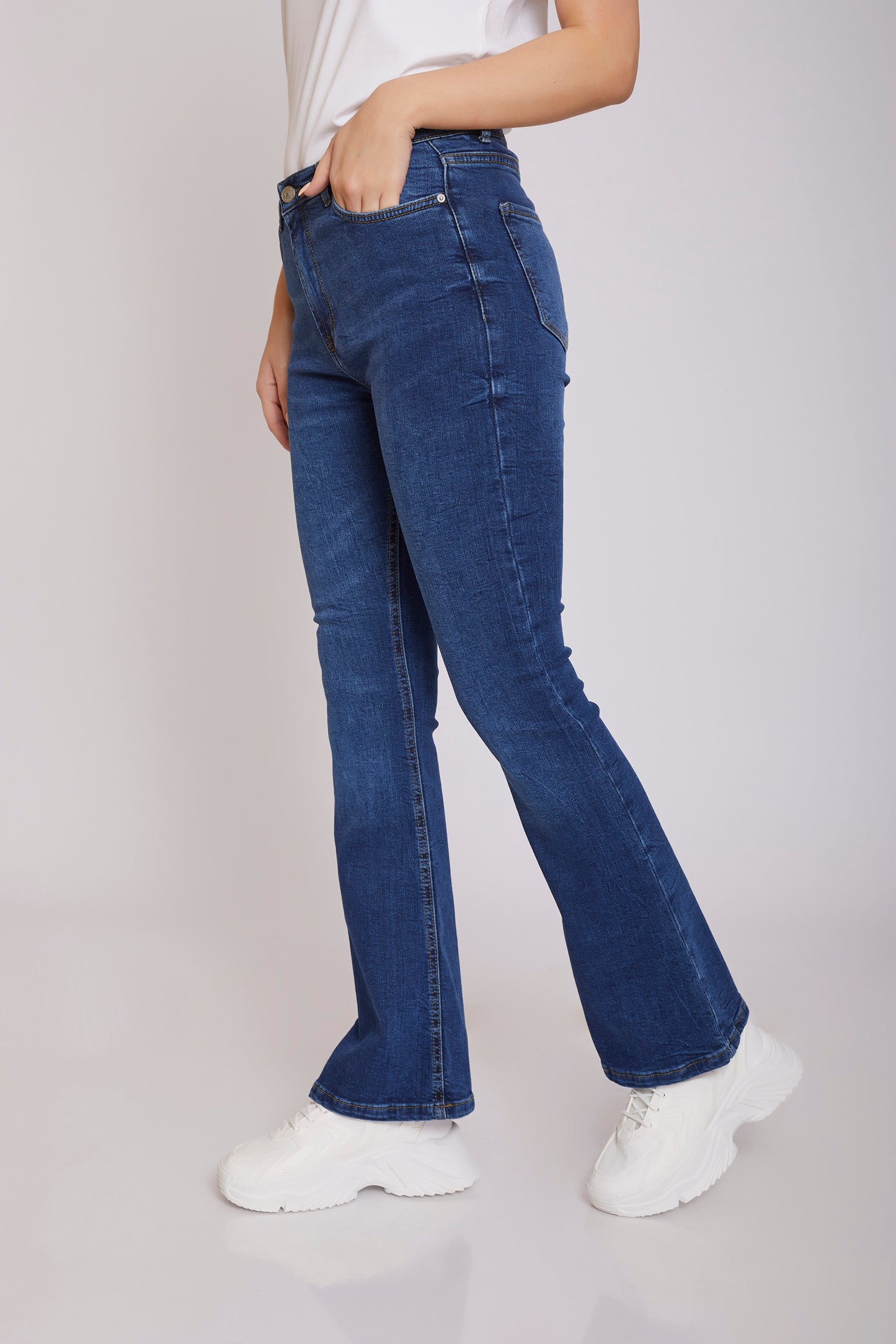 High Rise Flared Fit Jeans - For Women