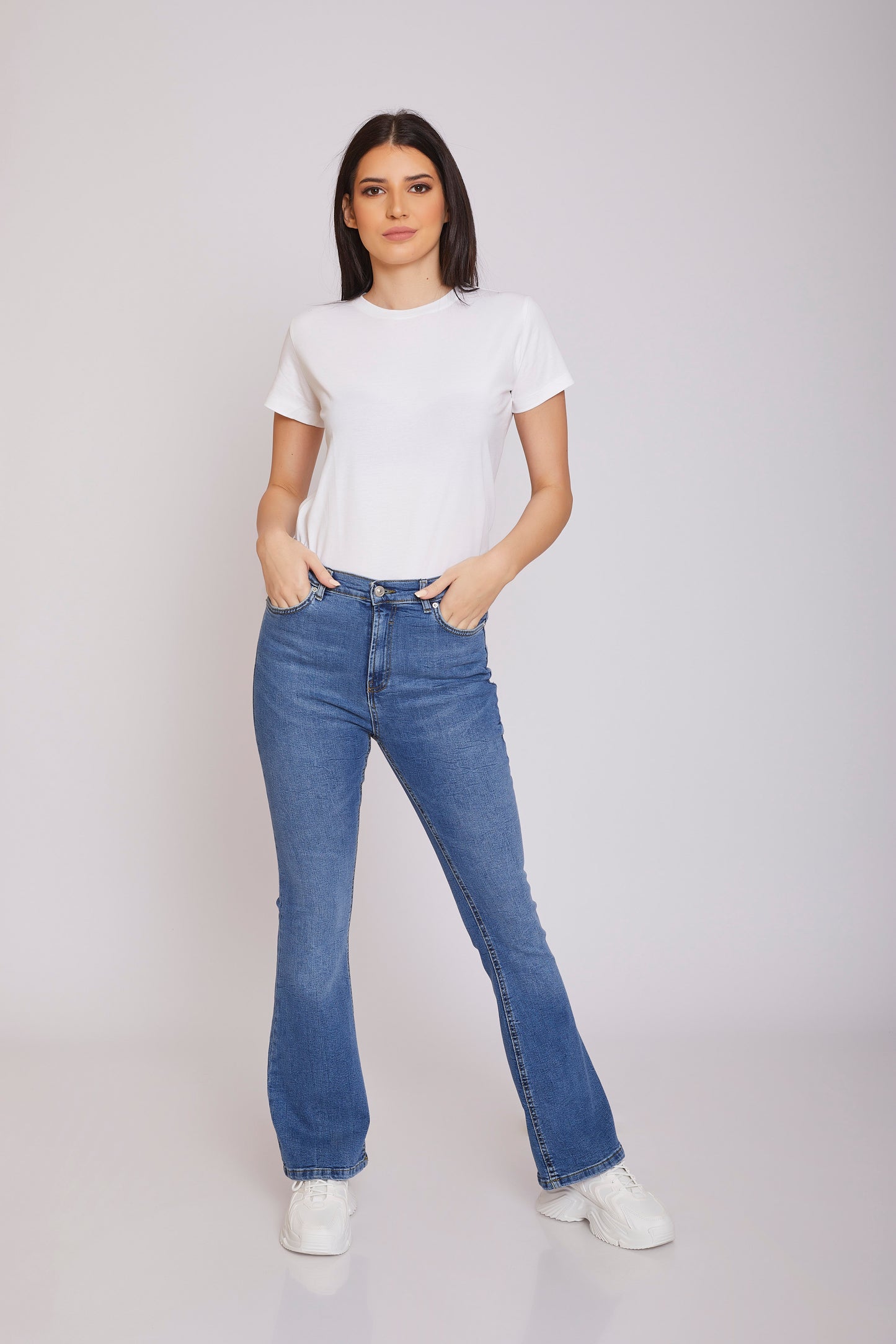 High Rise Flared Fit Jeans - For Women