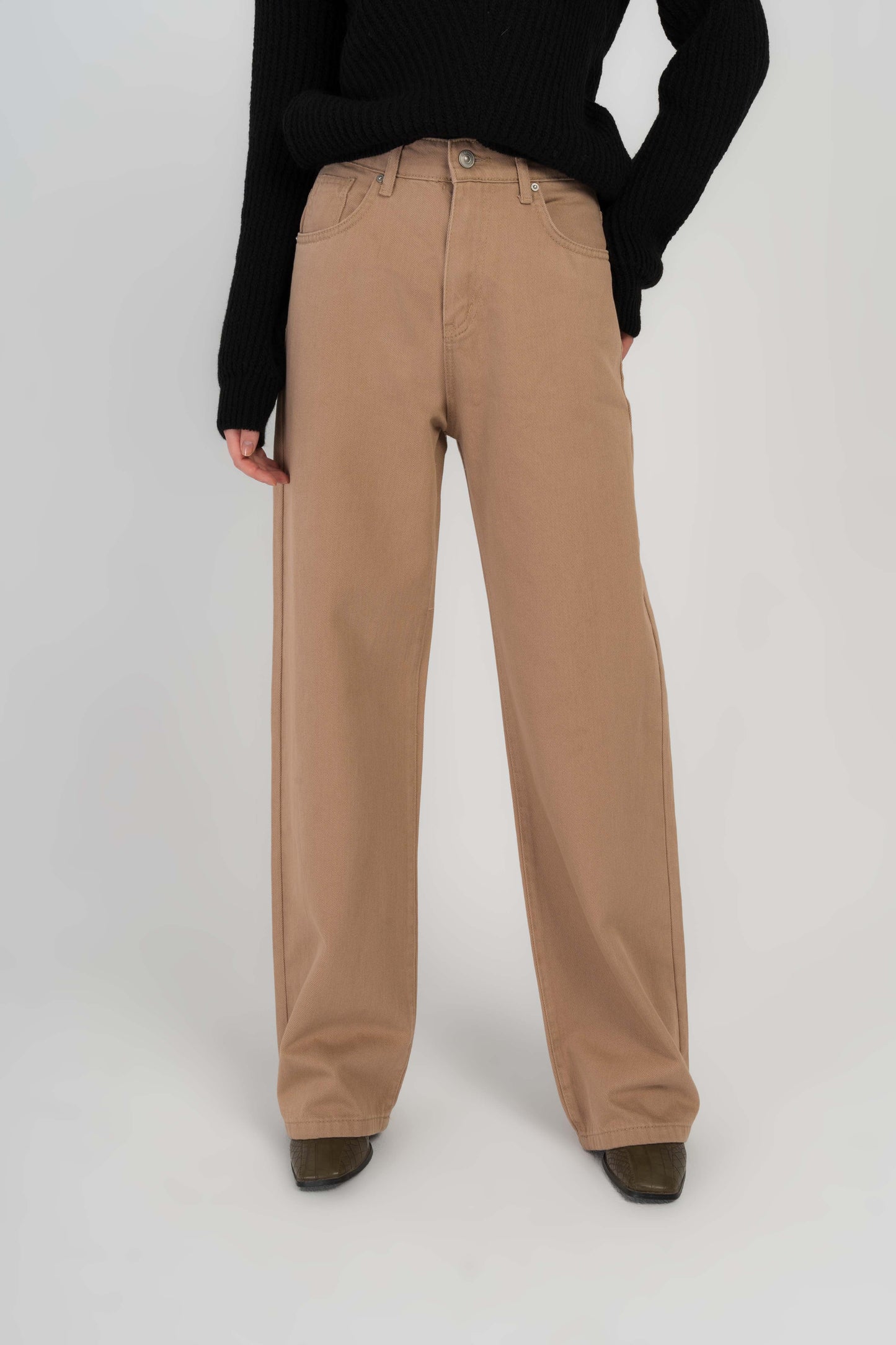 Full-Length Wide Leg Gabardine