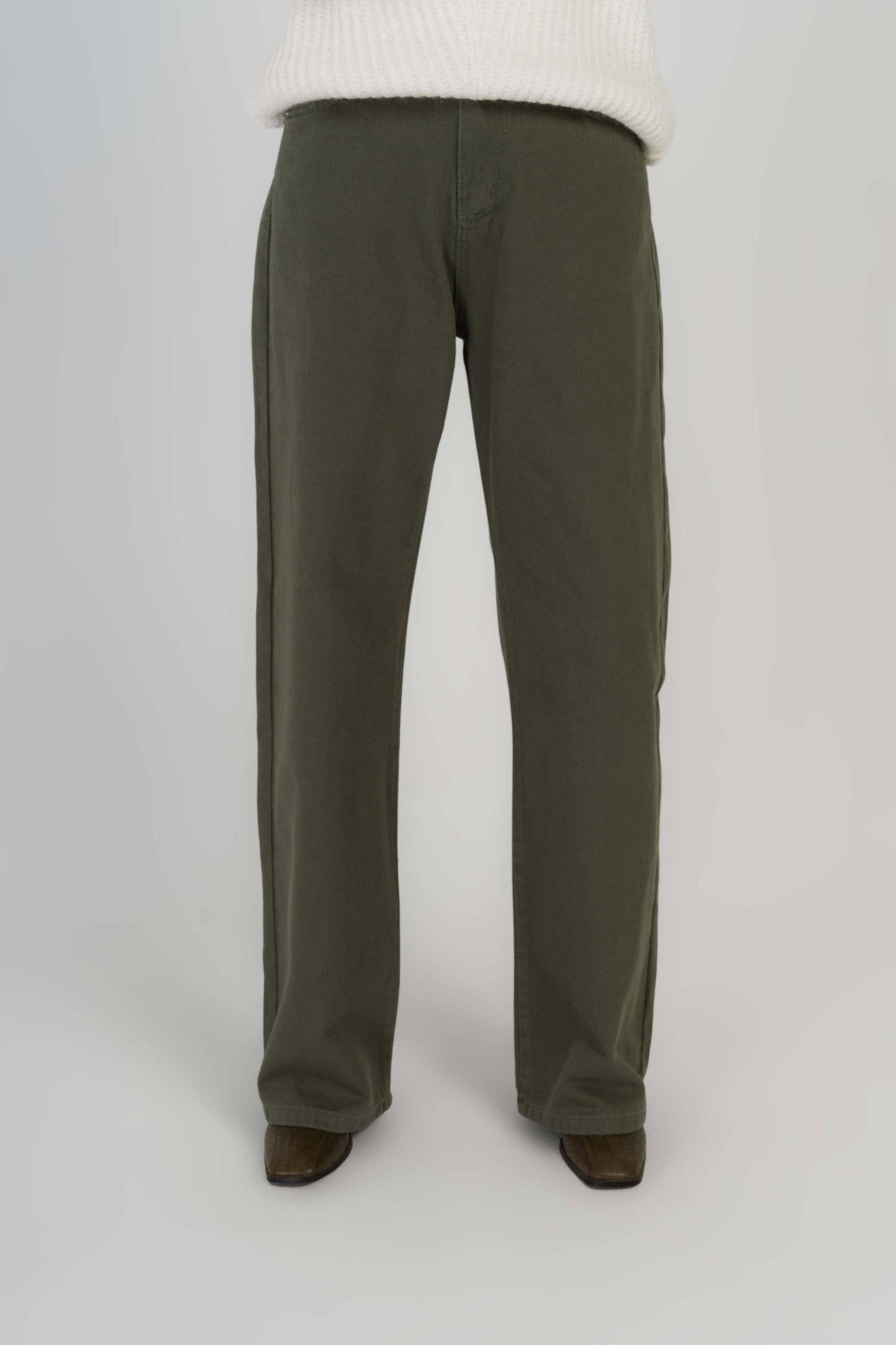 Full-Length Wide Leg Gabardine