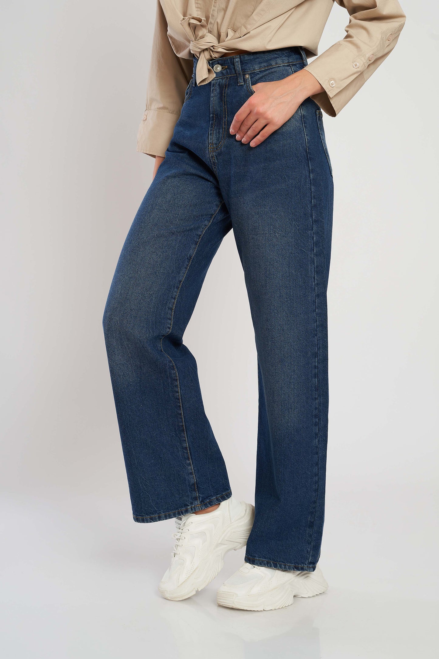 dj wide-leg jeans - dark blue