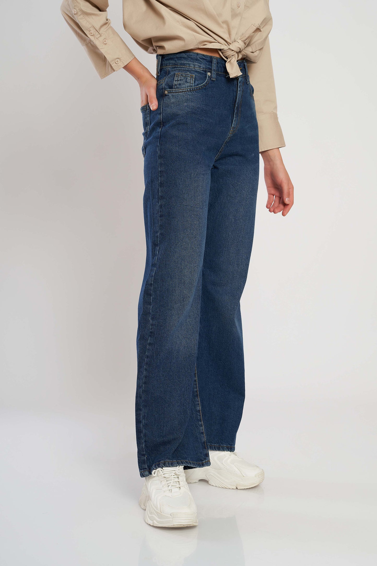 dj wide-leg jeans - dark blue