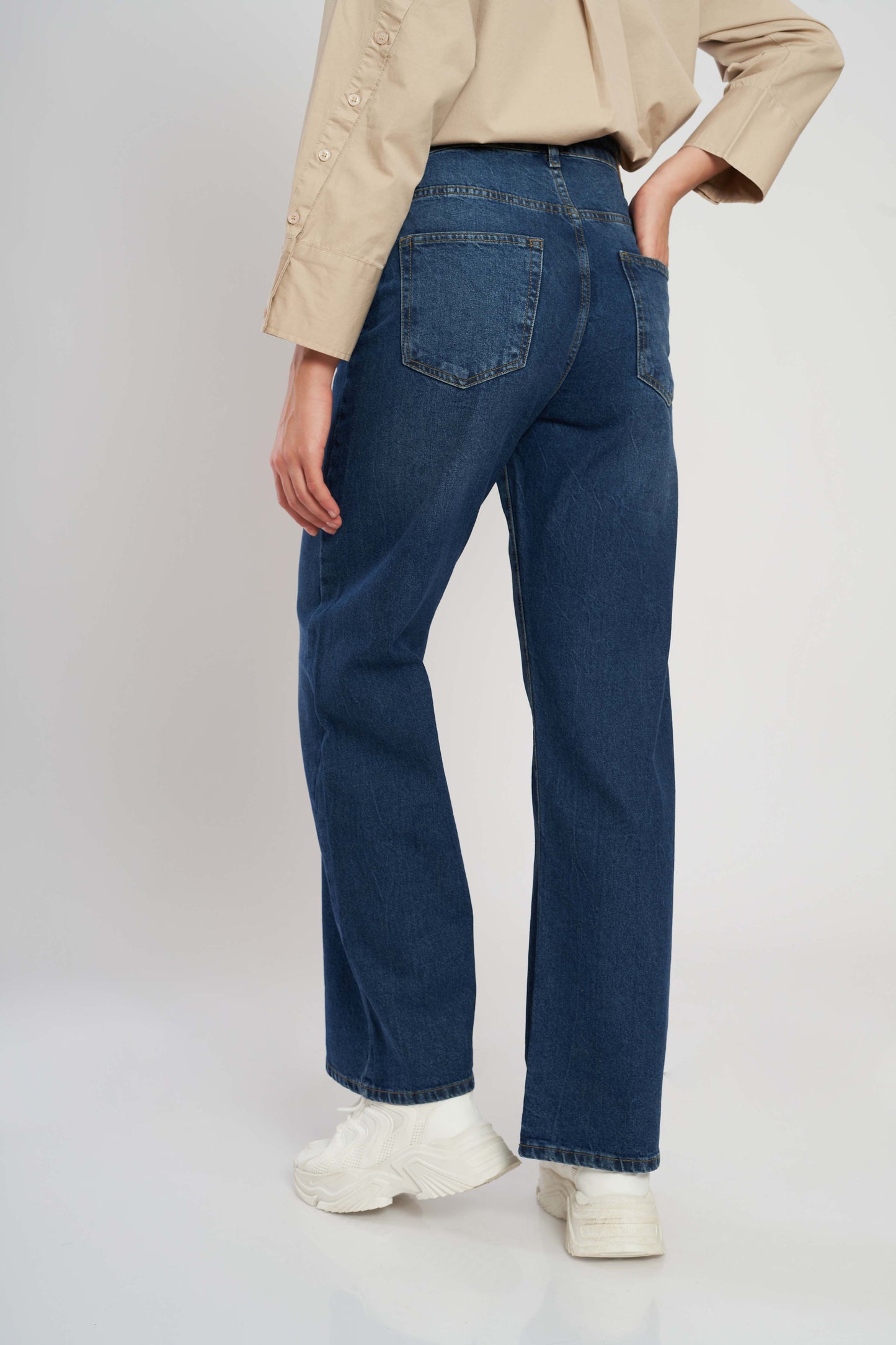 dj wide-leg jeans - dark blue