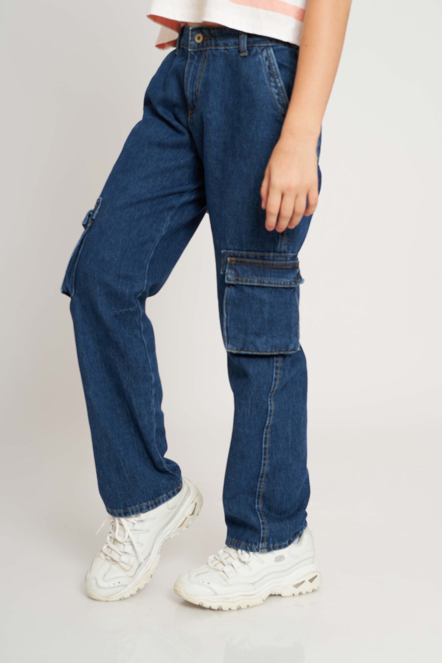WIDE-LEG CARGO JEANS - KIDS