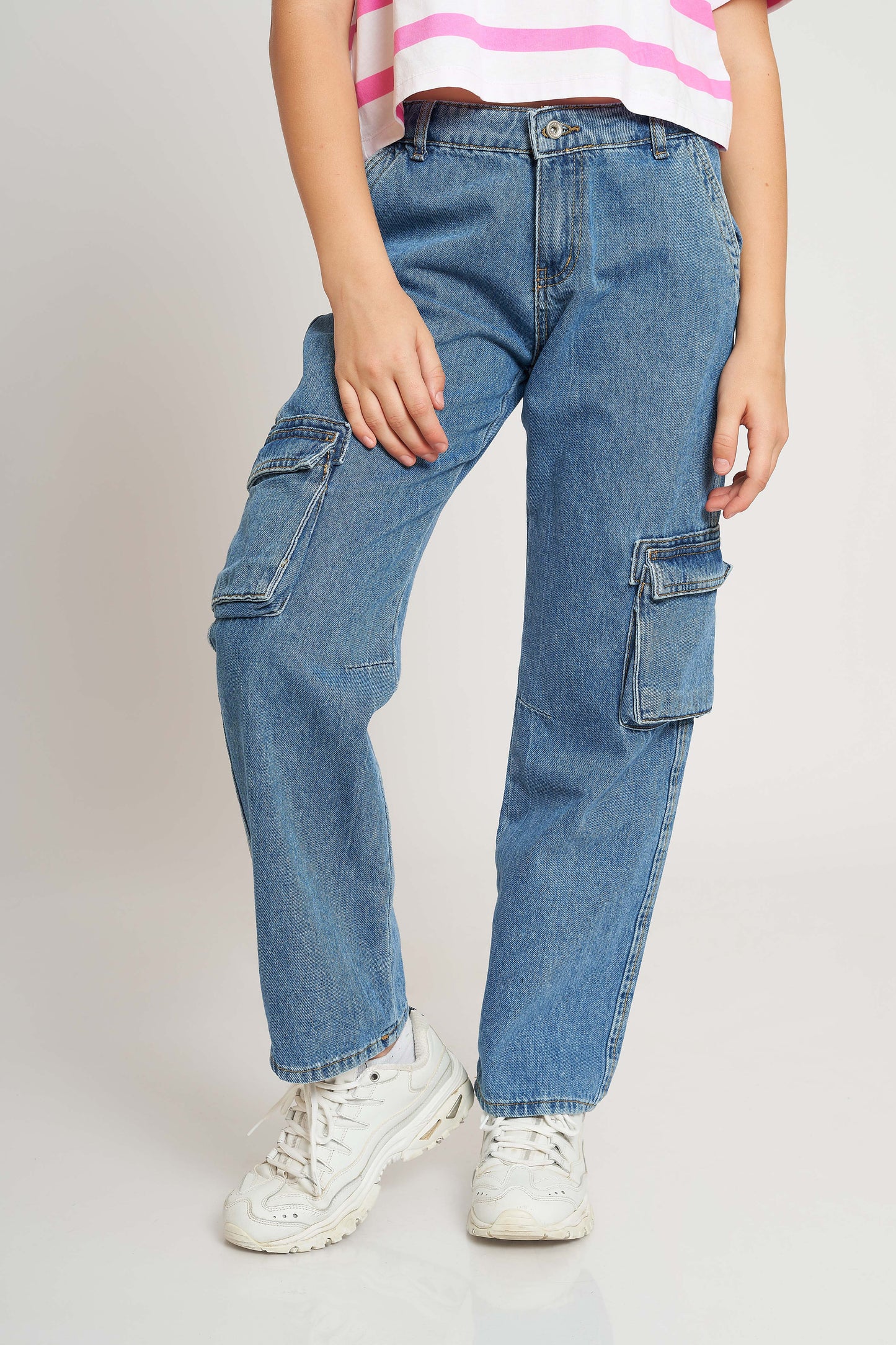 WIDE-LEG CARGO JEANS - KIDS