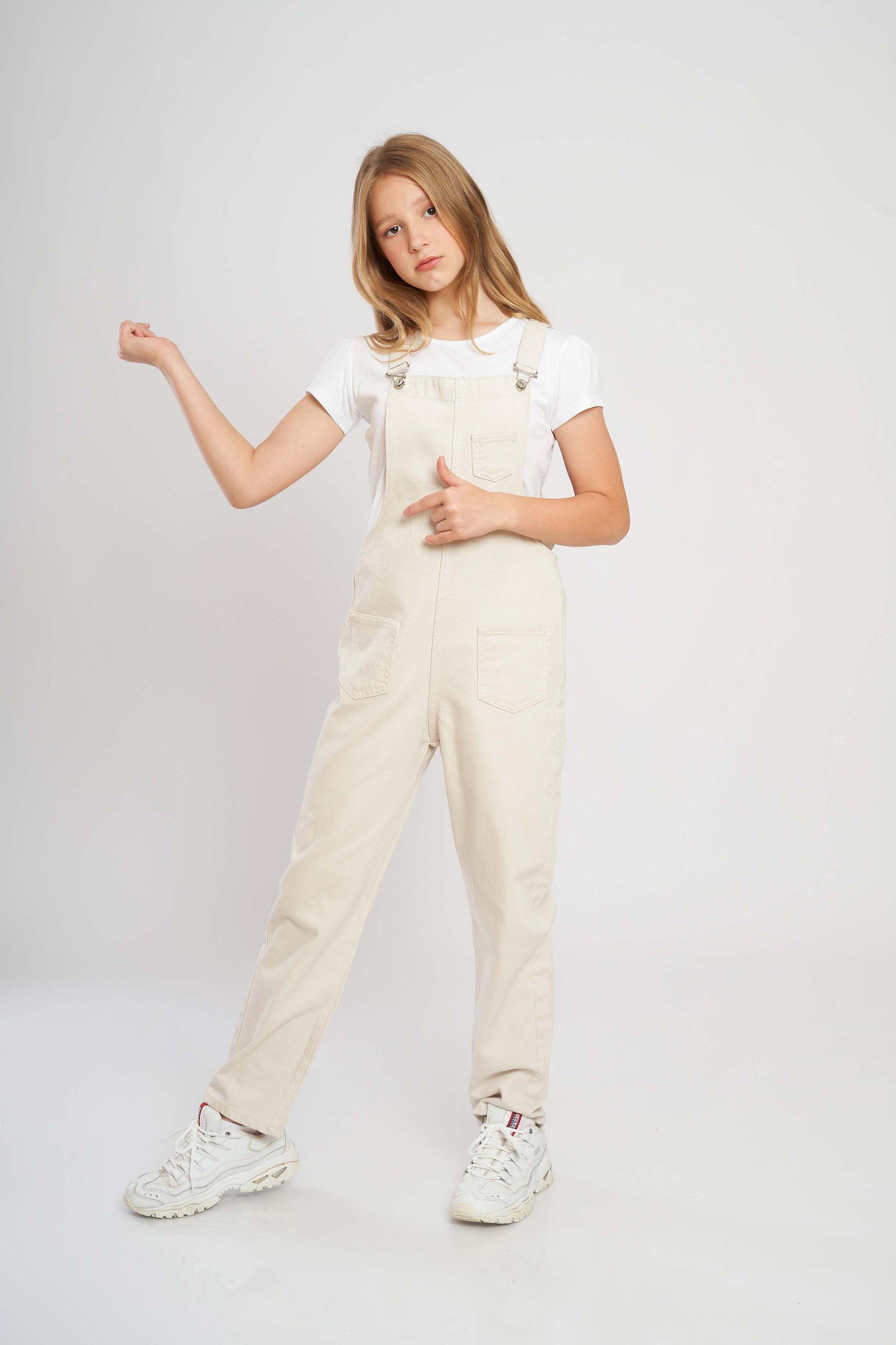 dj gabardine jumpsuit 5 pockets - kids - blancal