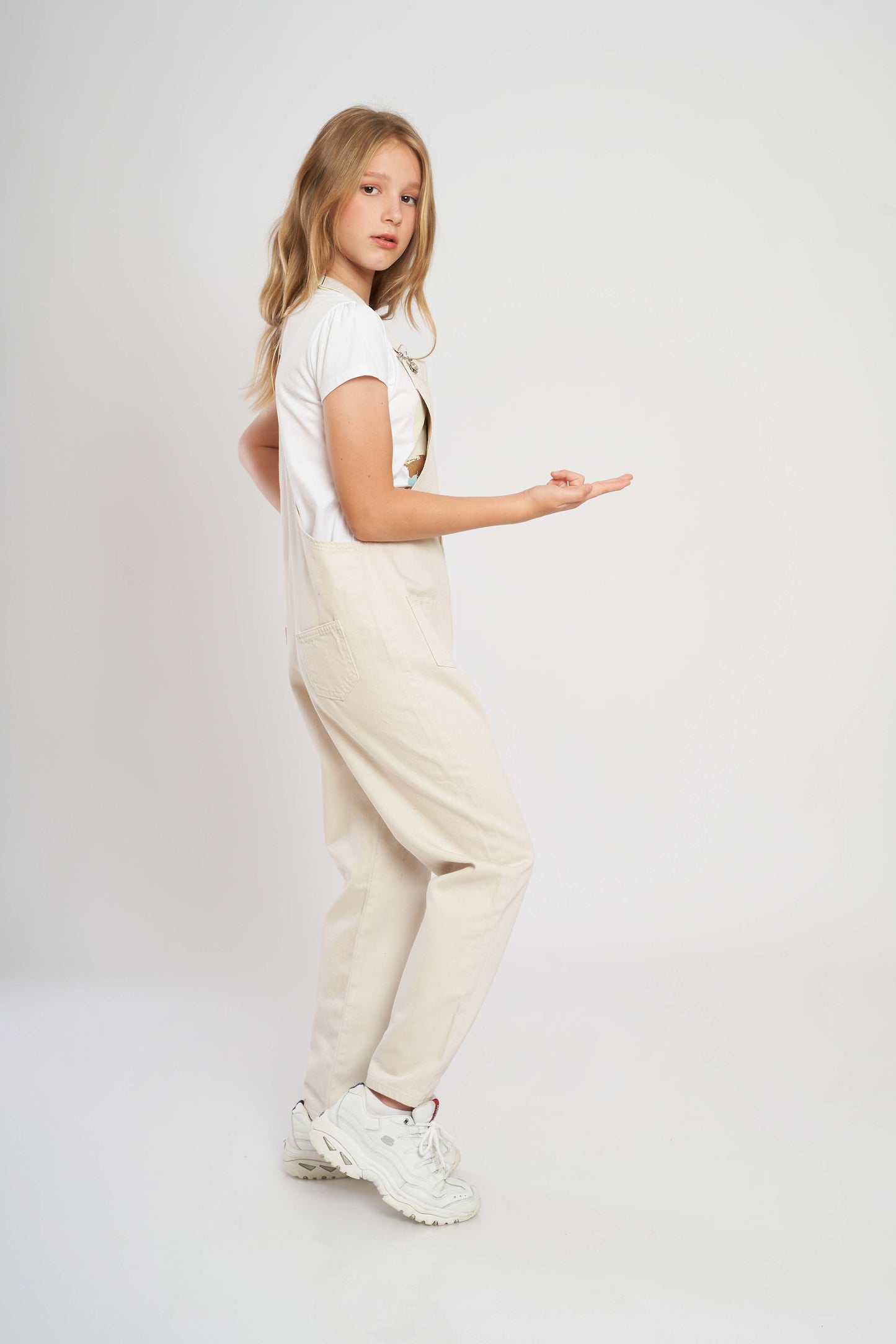 dj gabardine jumpsuit 5 pockets - kids - blancal