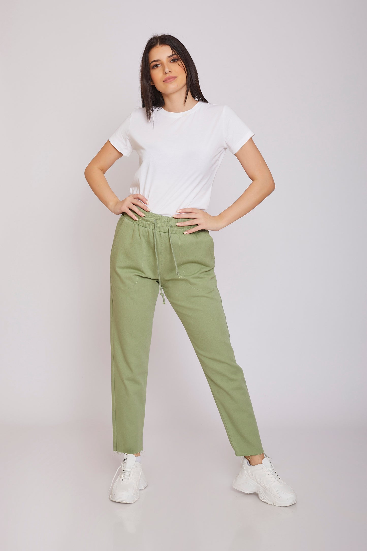 Mom Fit Gabardine - Elastic Waistband For Women