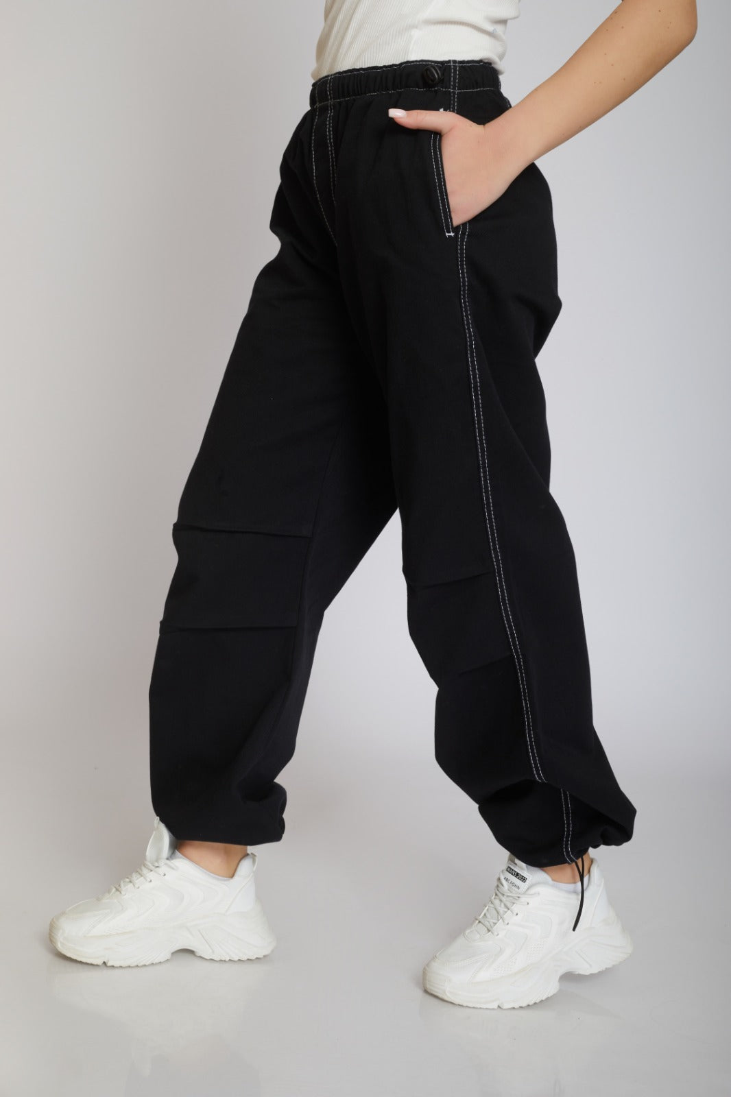 Cotton Parachute Trousers - For Women