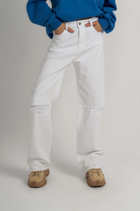 Full-Length - Wide-Leg Gabardine - Ripped For Women