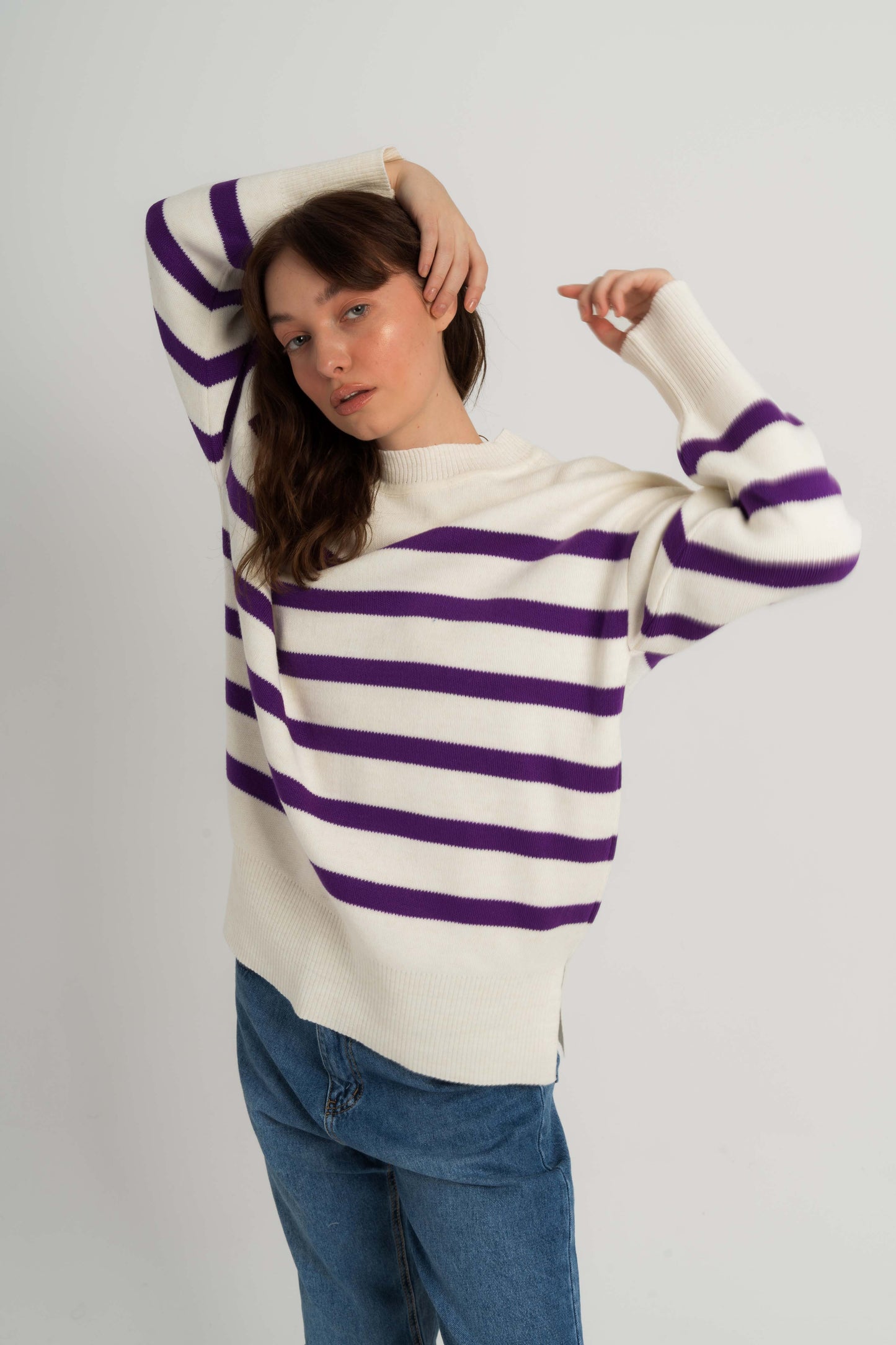 Striped Cotton Knit Sweater