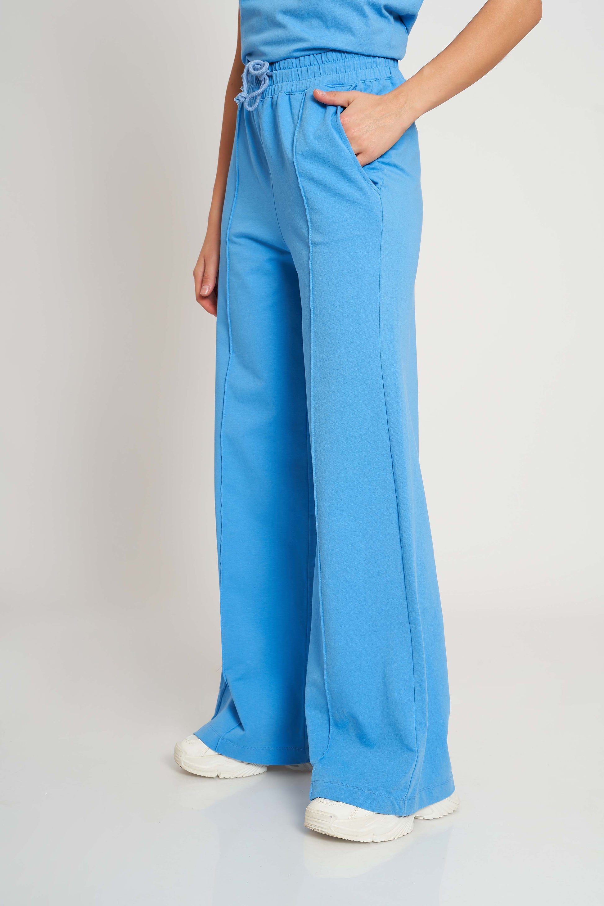 dj plush trousers with seams - blue