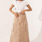 GABARDINE-BLEND MIDI SKIRT