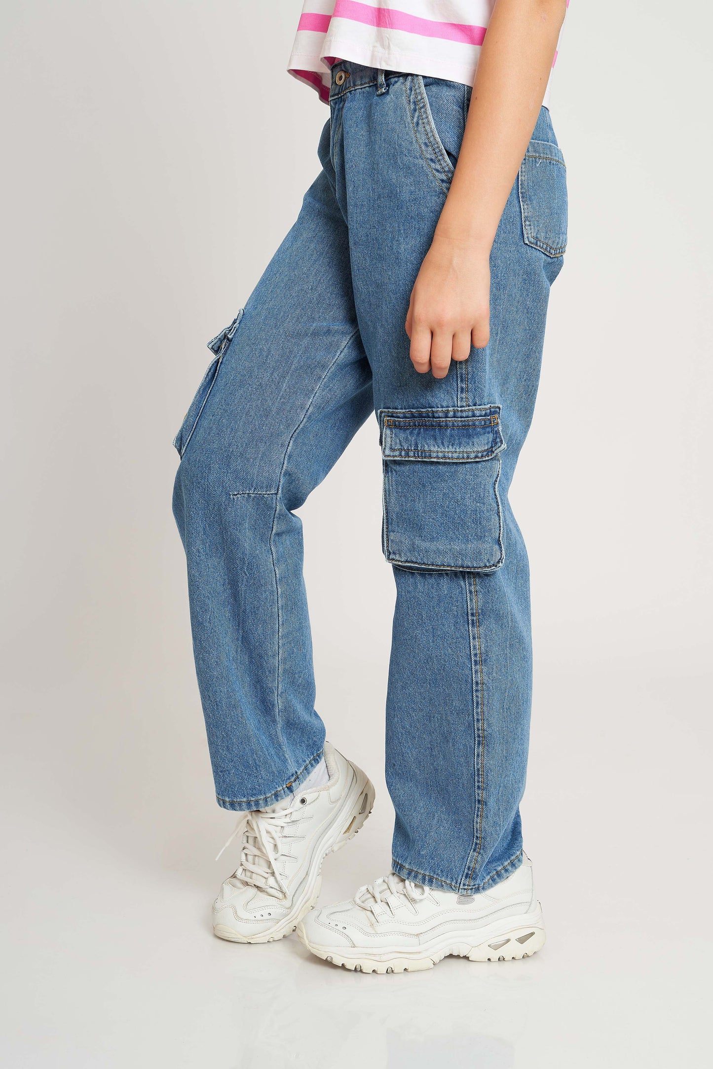 WIDE-LEG CARGO JEANS - KIDS