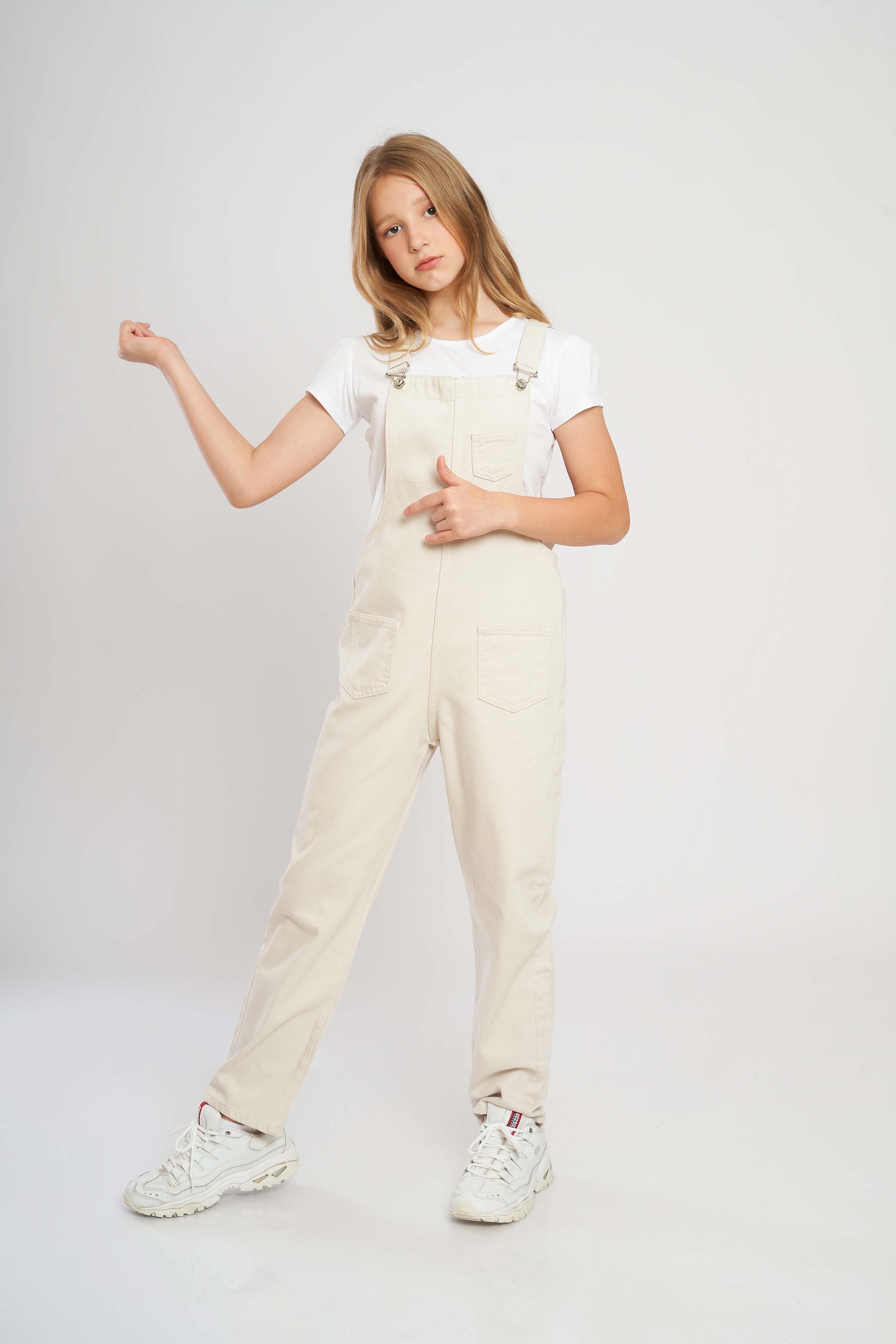 dj gabardine jumpsuit 5 pockets - kids - blancal