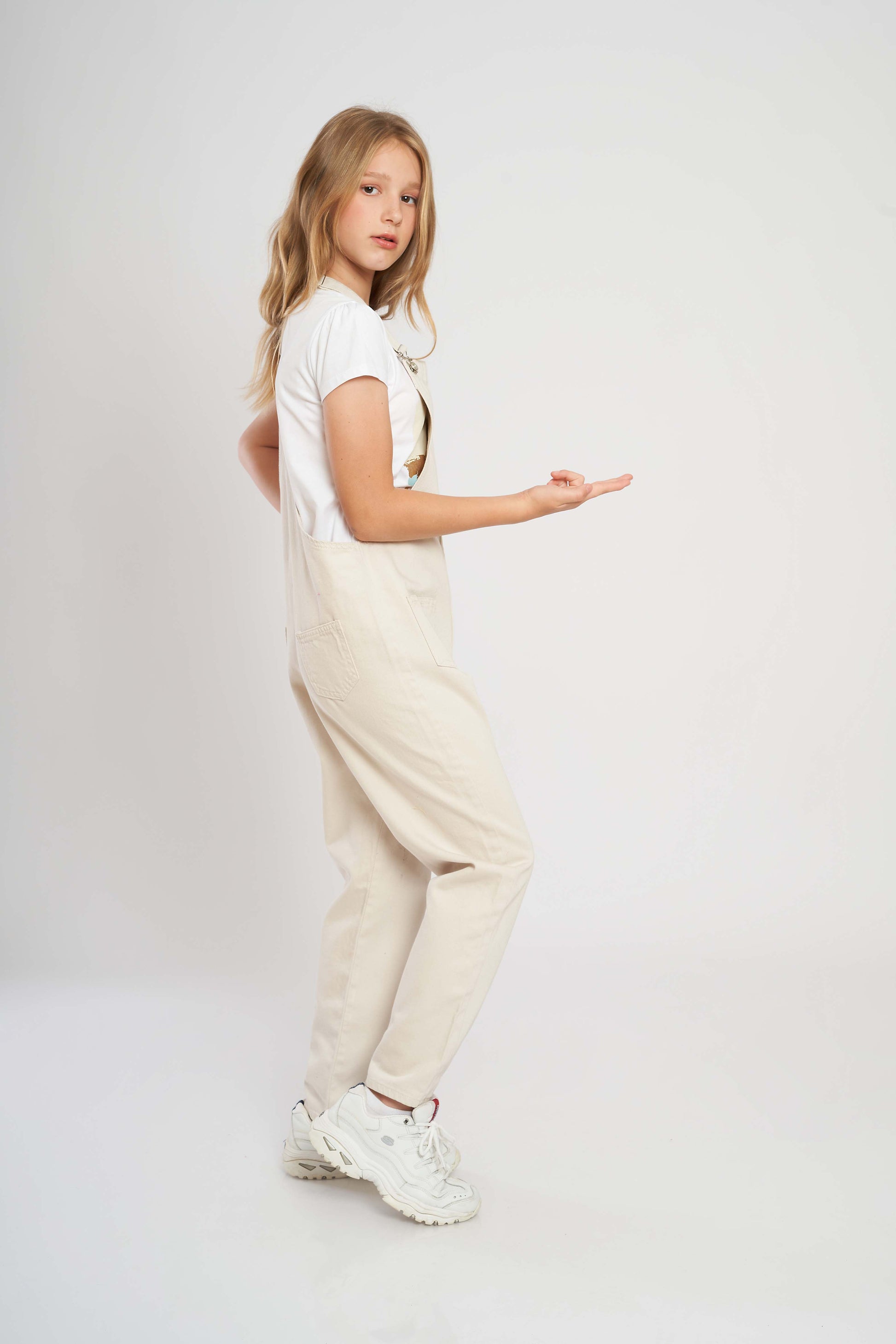 dj gabardine jumpsuit 5 pockets - kids - blancal