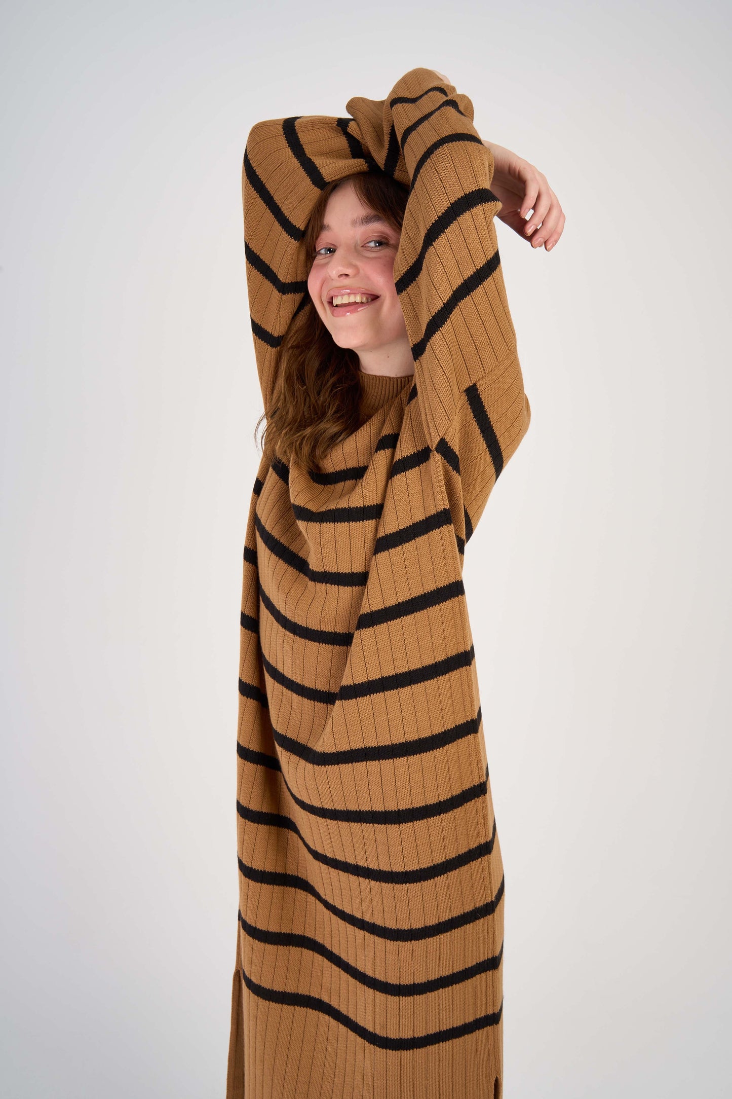 Long Knit Striped Dress