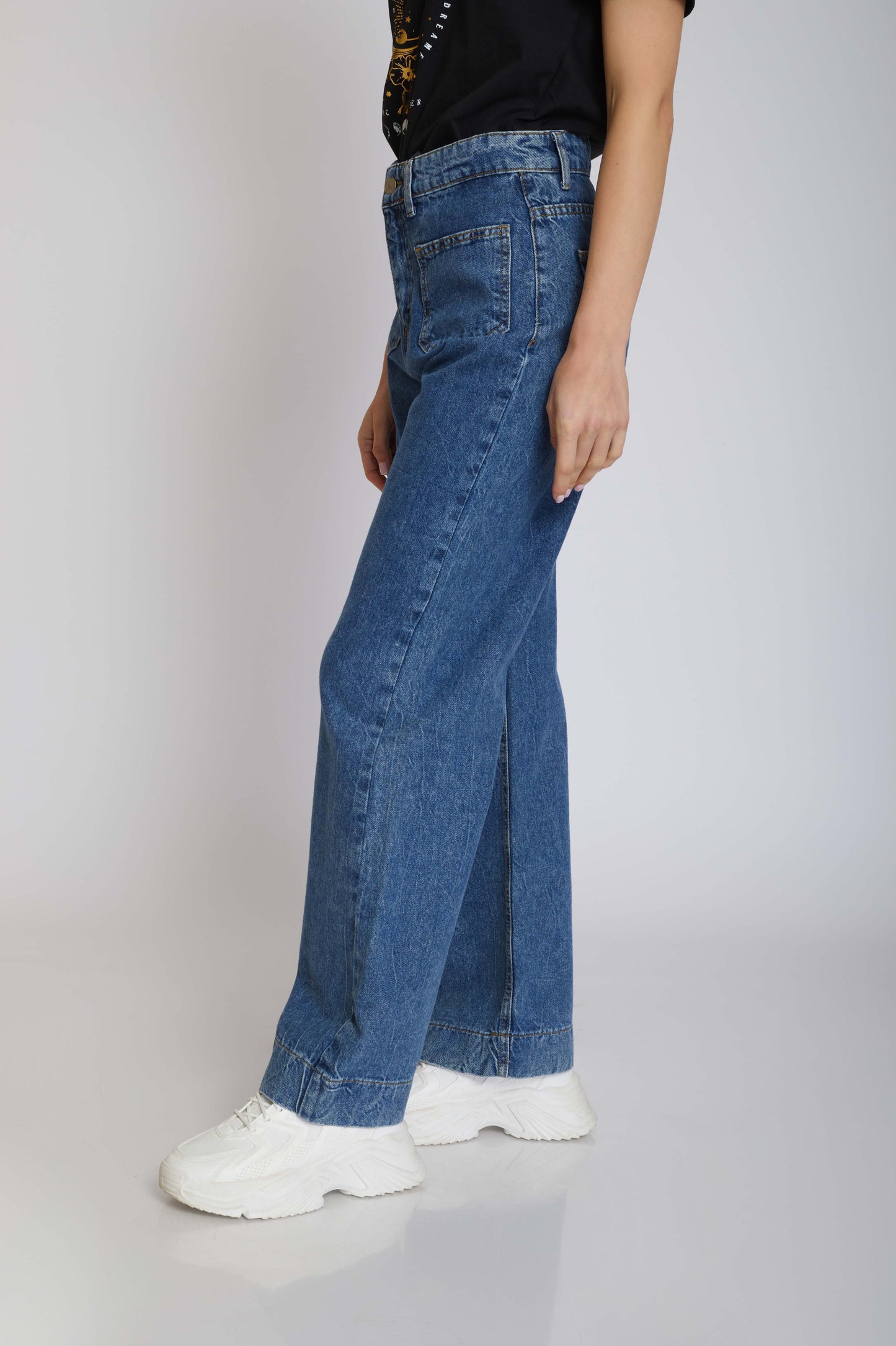 Wide-Leg Jeans - Cropped - For Lady
