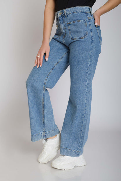 Wide-Leg Jeans - Cropped - For Lady