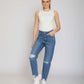 Ripped Mom Fit Jeans - For Women