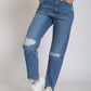 Ripped Mom Fit Jeans - For Women