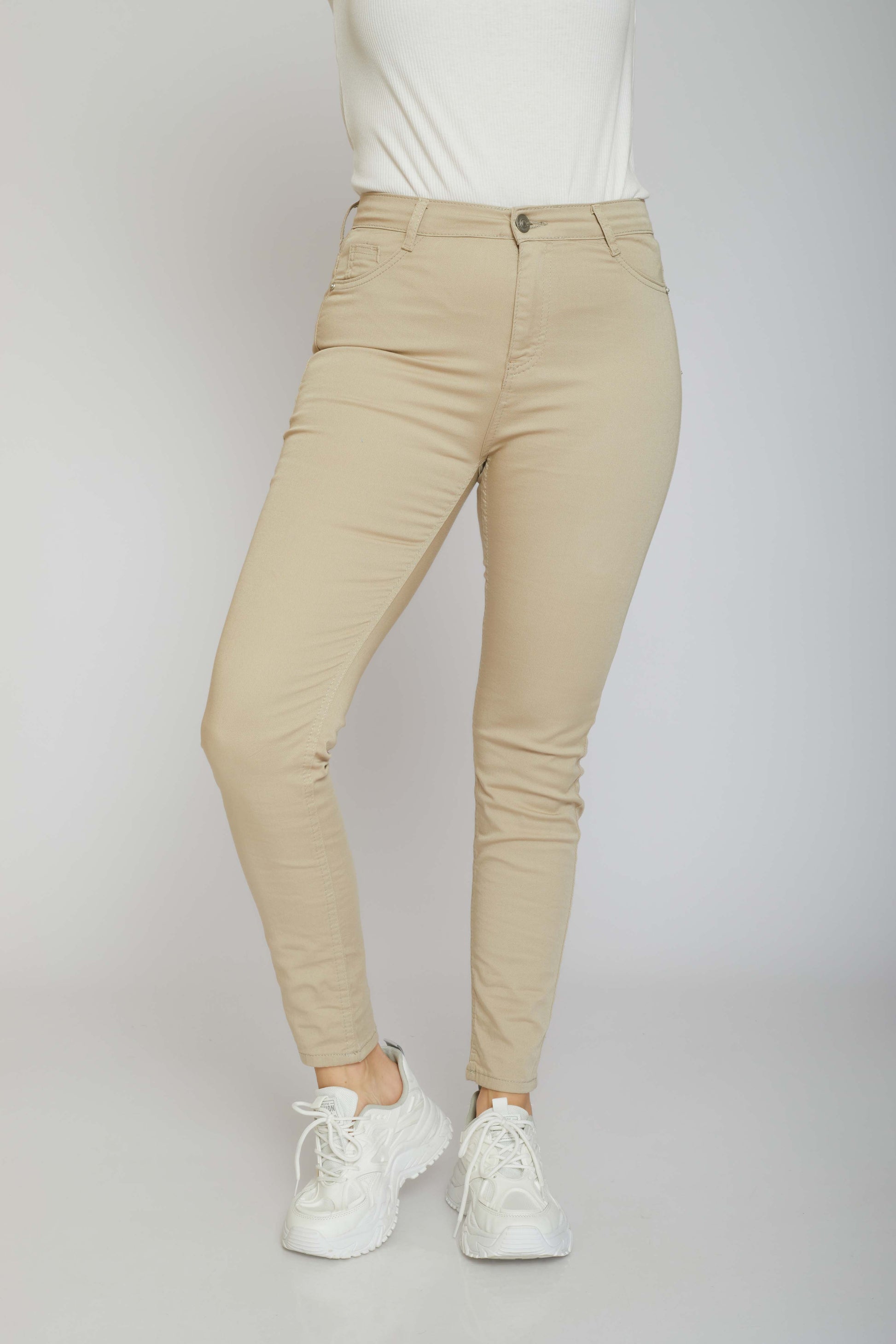 dj super elastic jeggings - beige