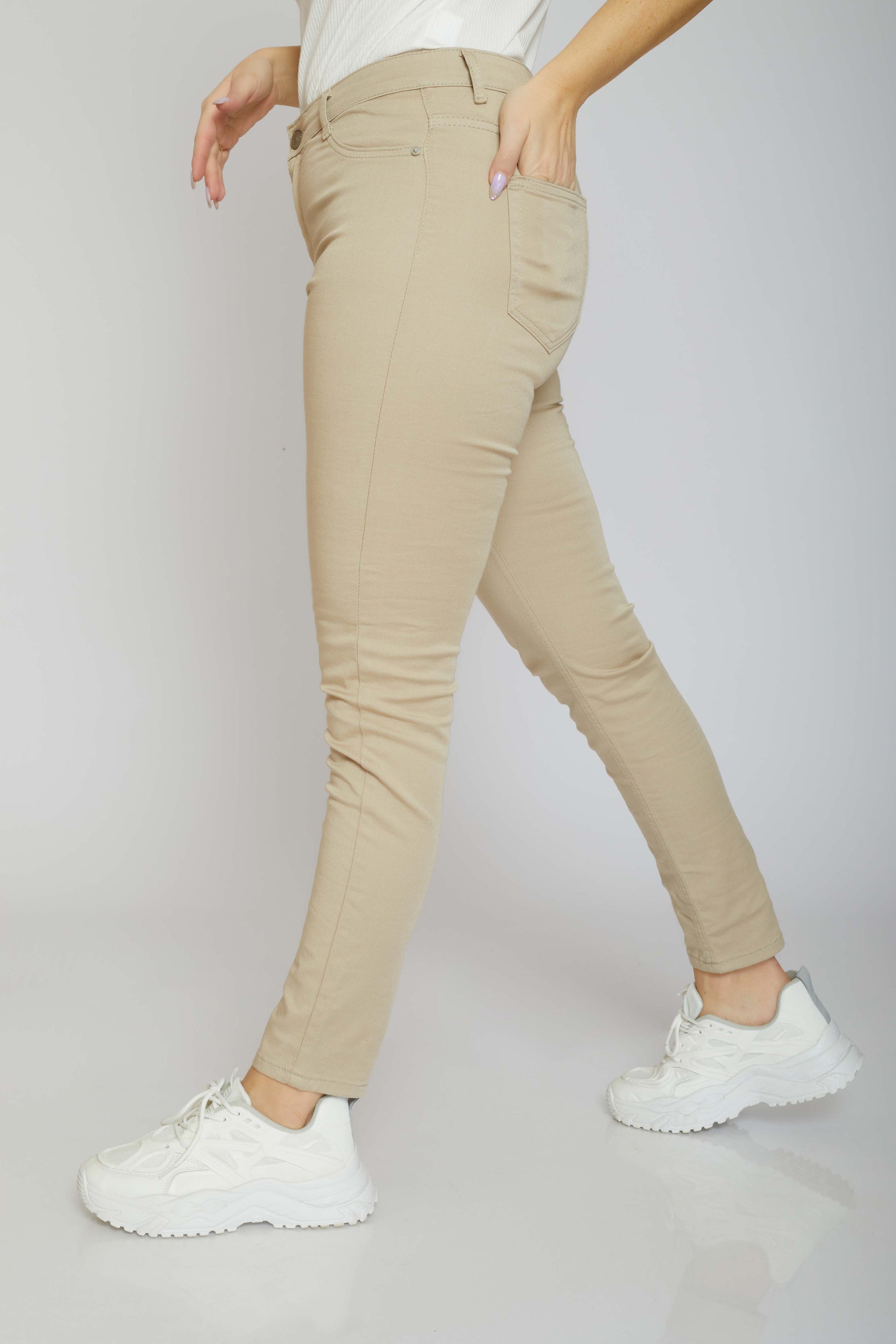 dj super elastic jeggings - beige