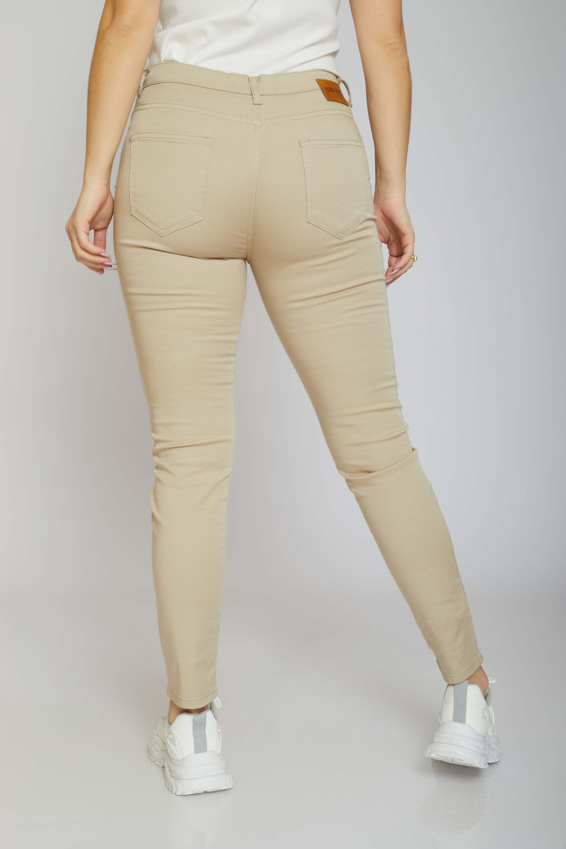 dj super elastic jeggings - beige