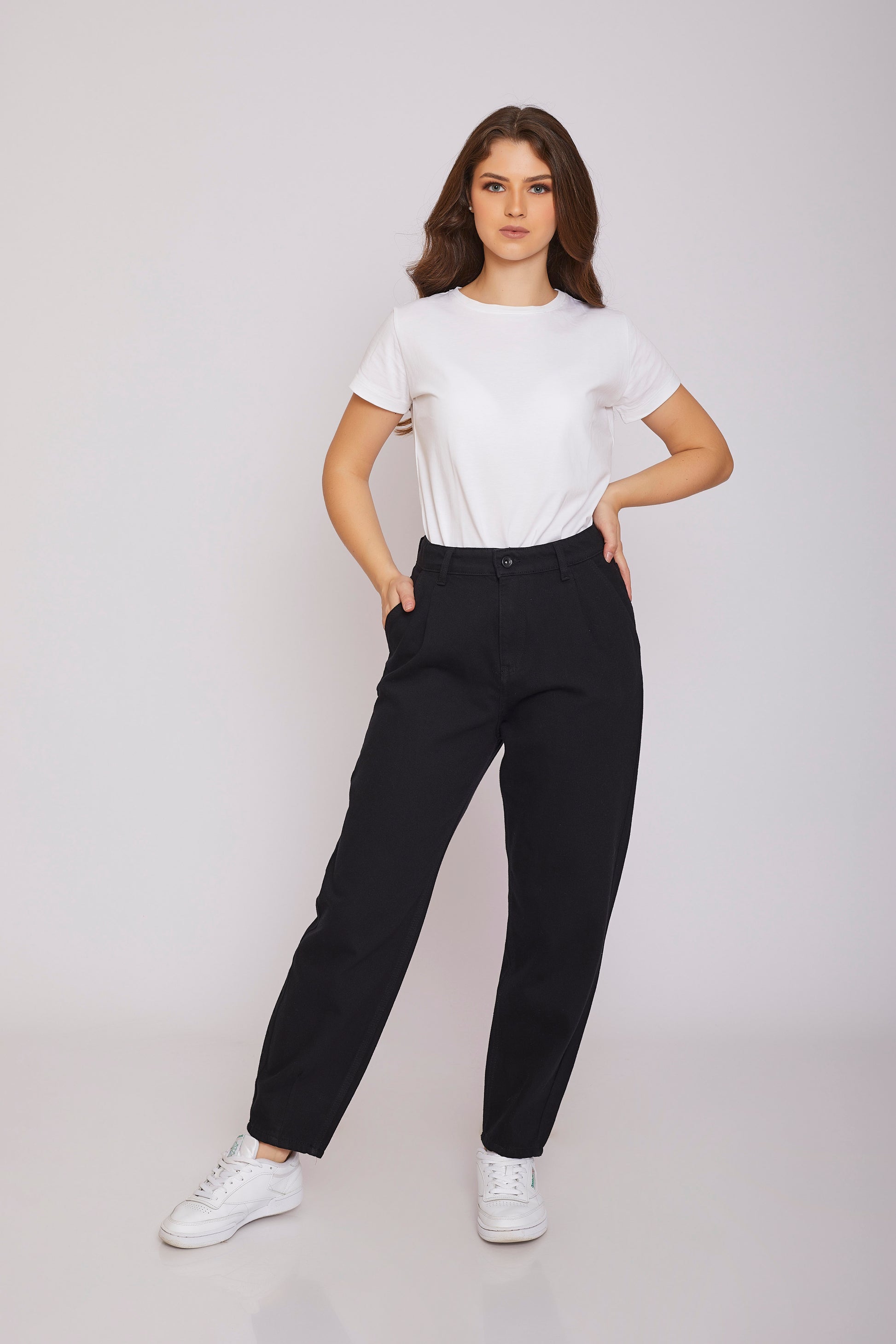 slouchy gabardine - black