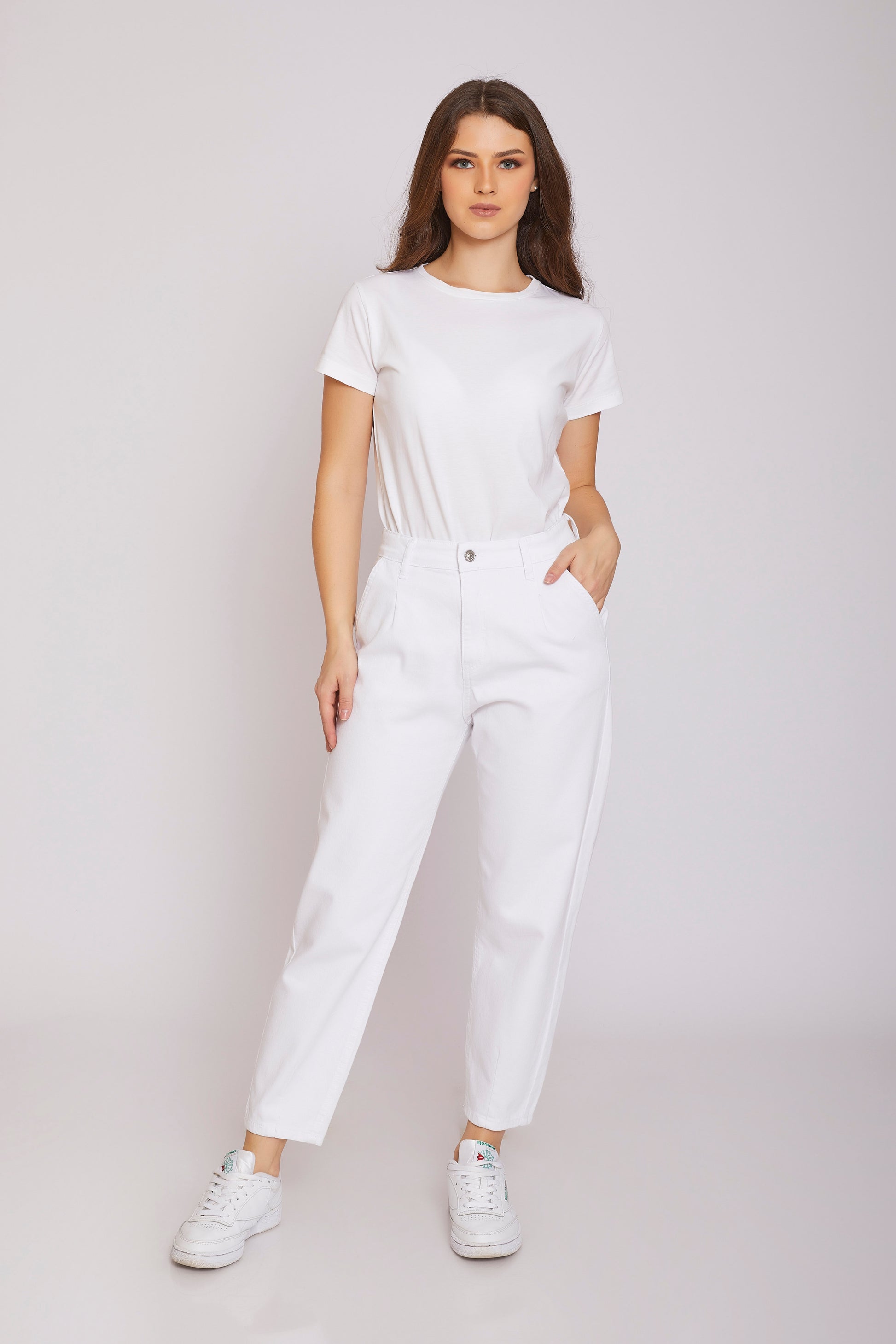 slouchy gabardine - white