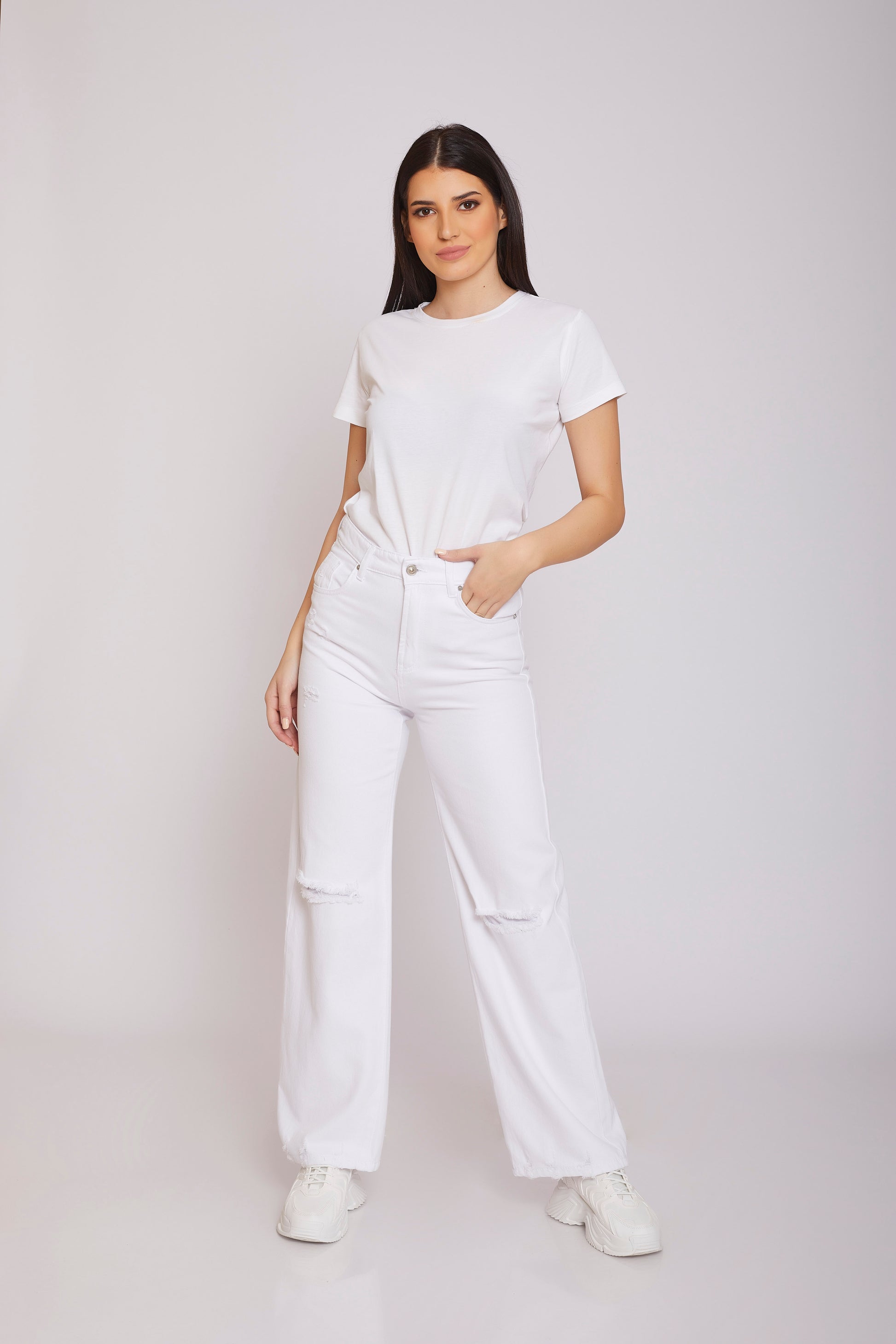 dj full-length gabardine - white