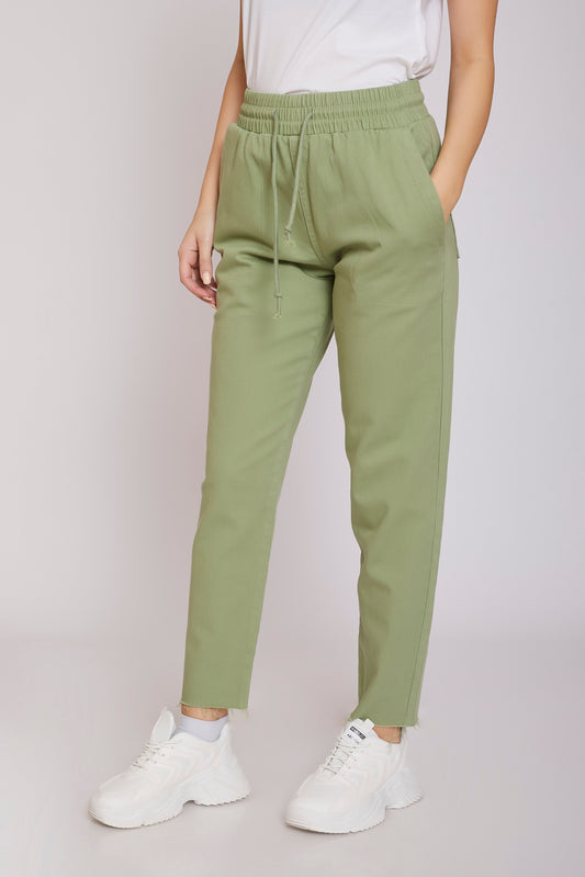 Mom Fit Gabardine - Elastic Waistband For Women
