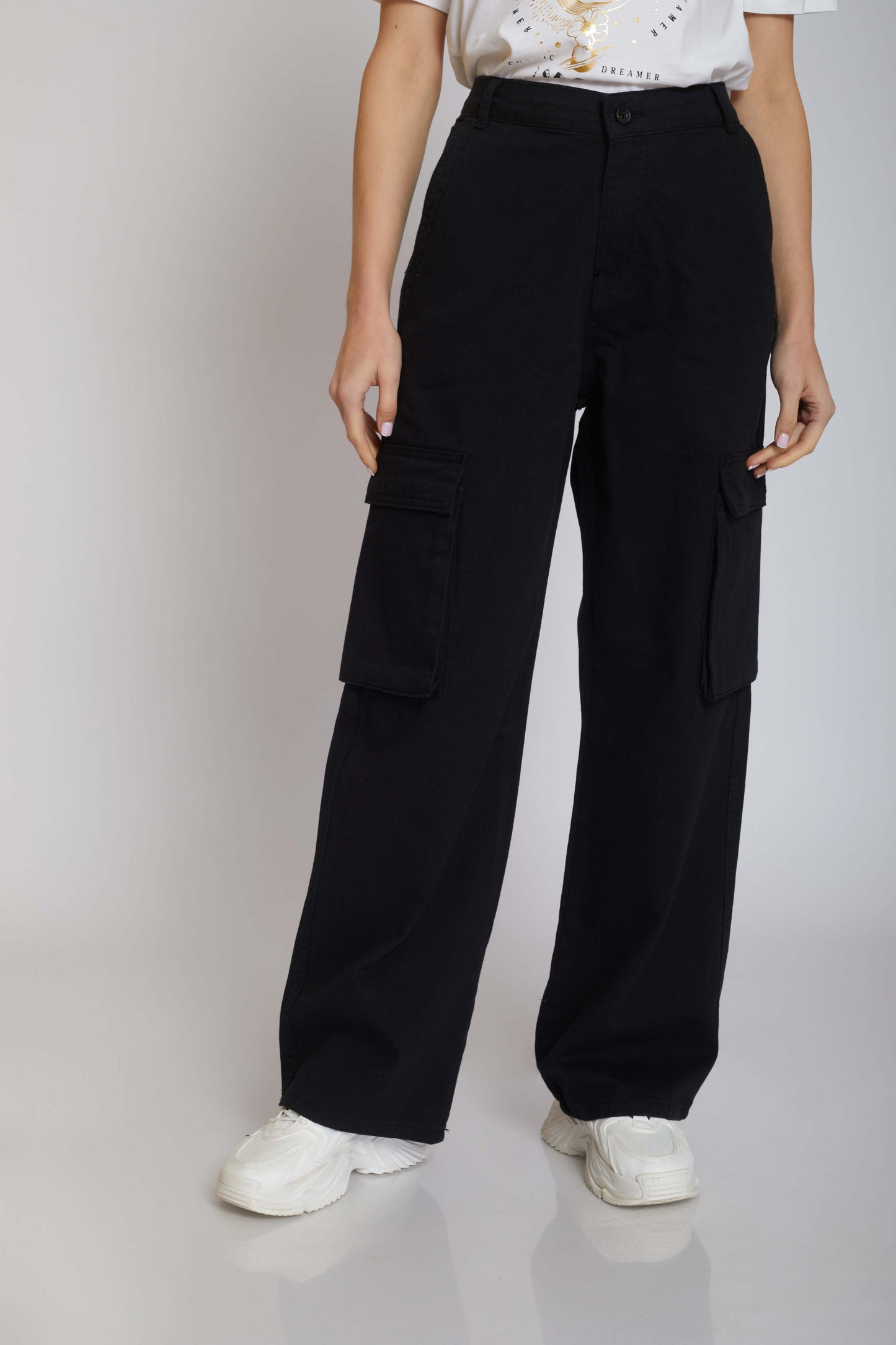 Wide Leg Cargo Trousers - For Women