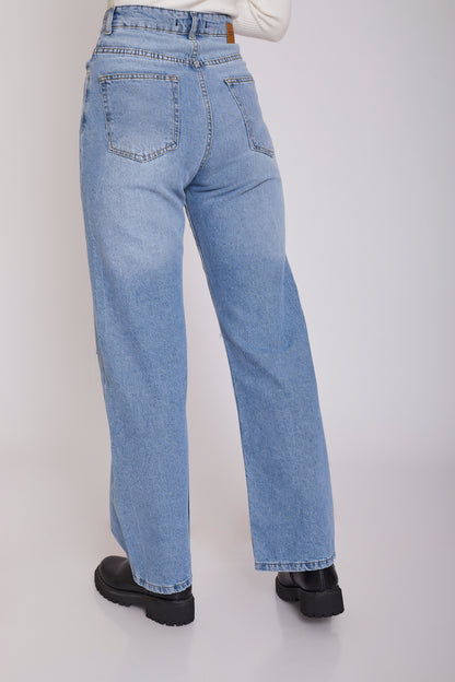 dj wide-leg ripped jeans - light blue