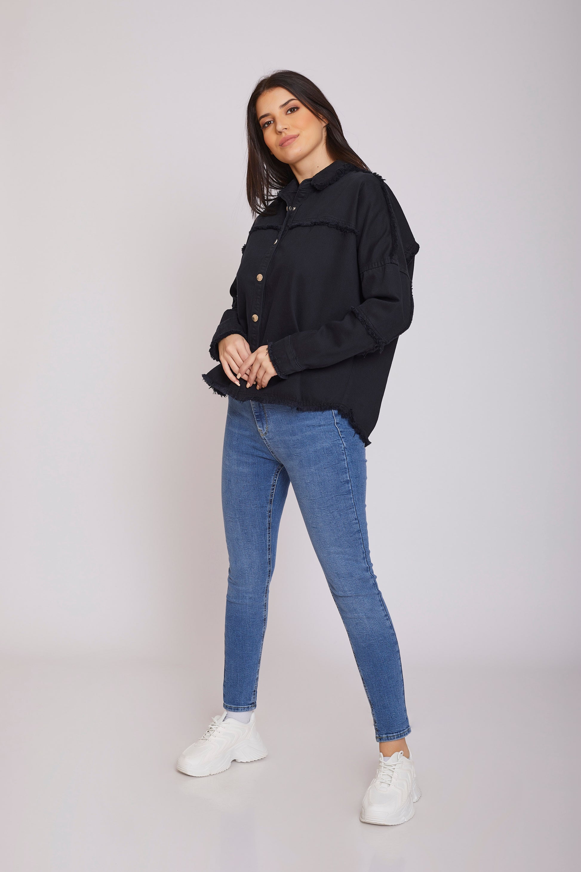 dj jacket gabardine oversize - black