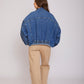 dj denim overshirt with pockets - elastic back - dark blue