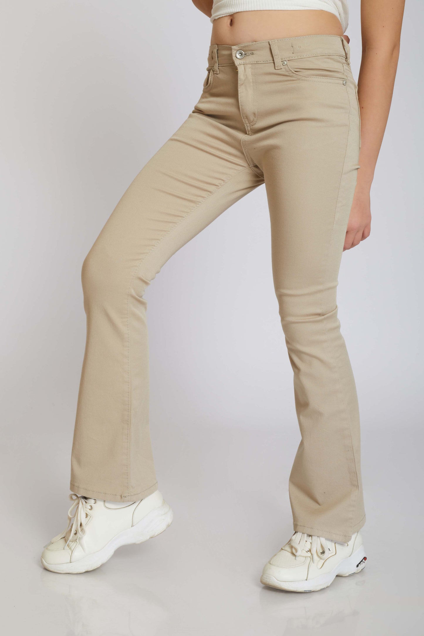 FLARED GABARDINE TROUSERS - KIDS
