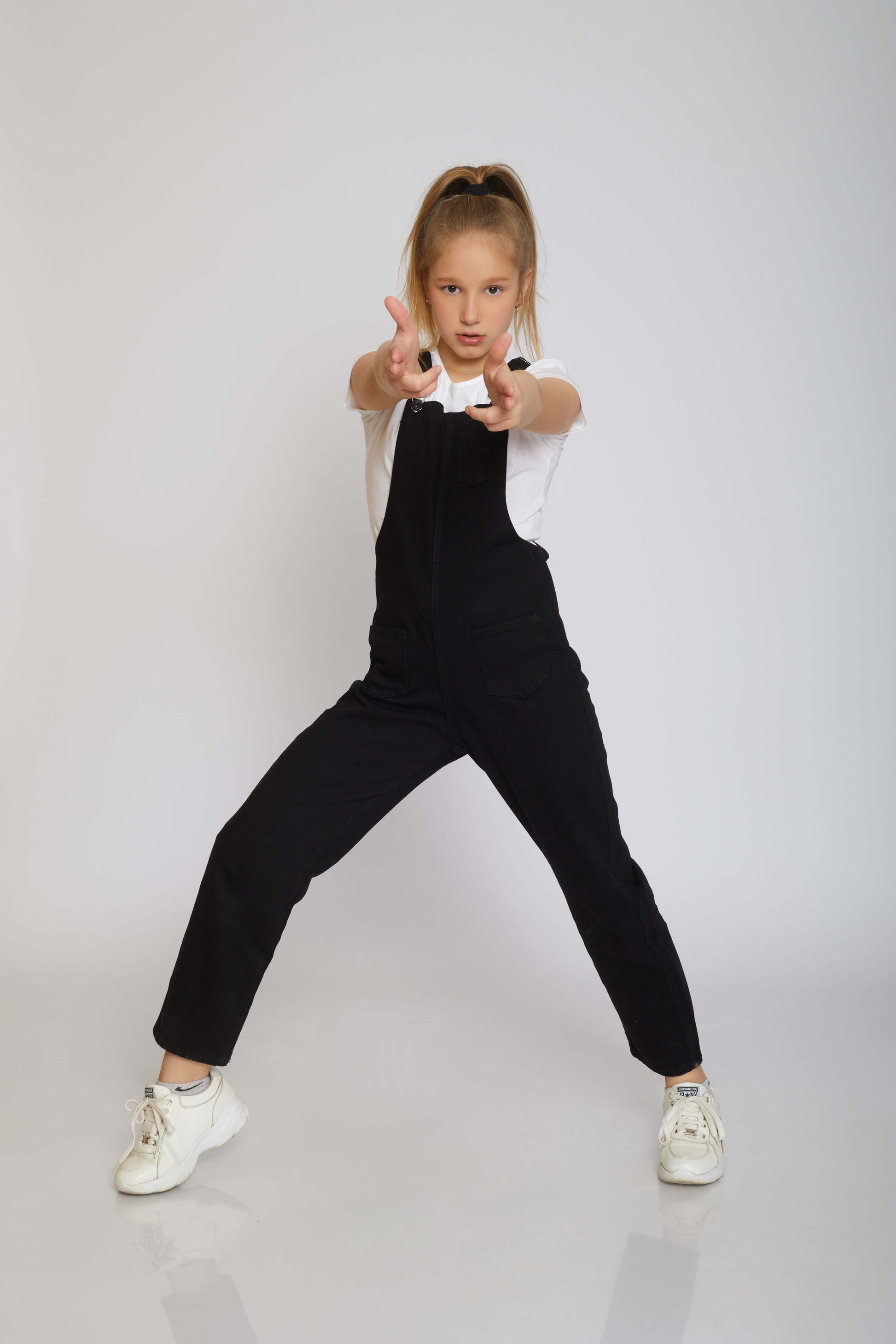 dj gabardine jumpsuit 5 pockets - kids - black