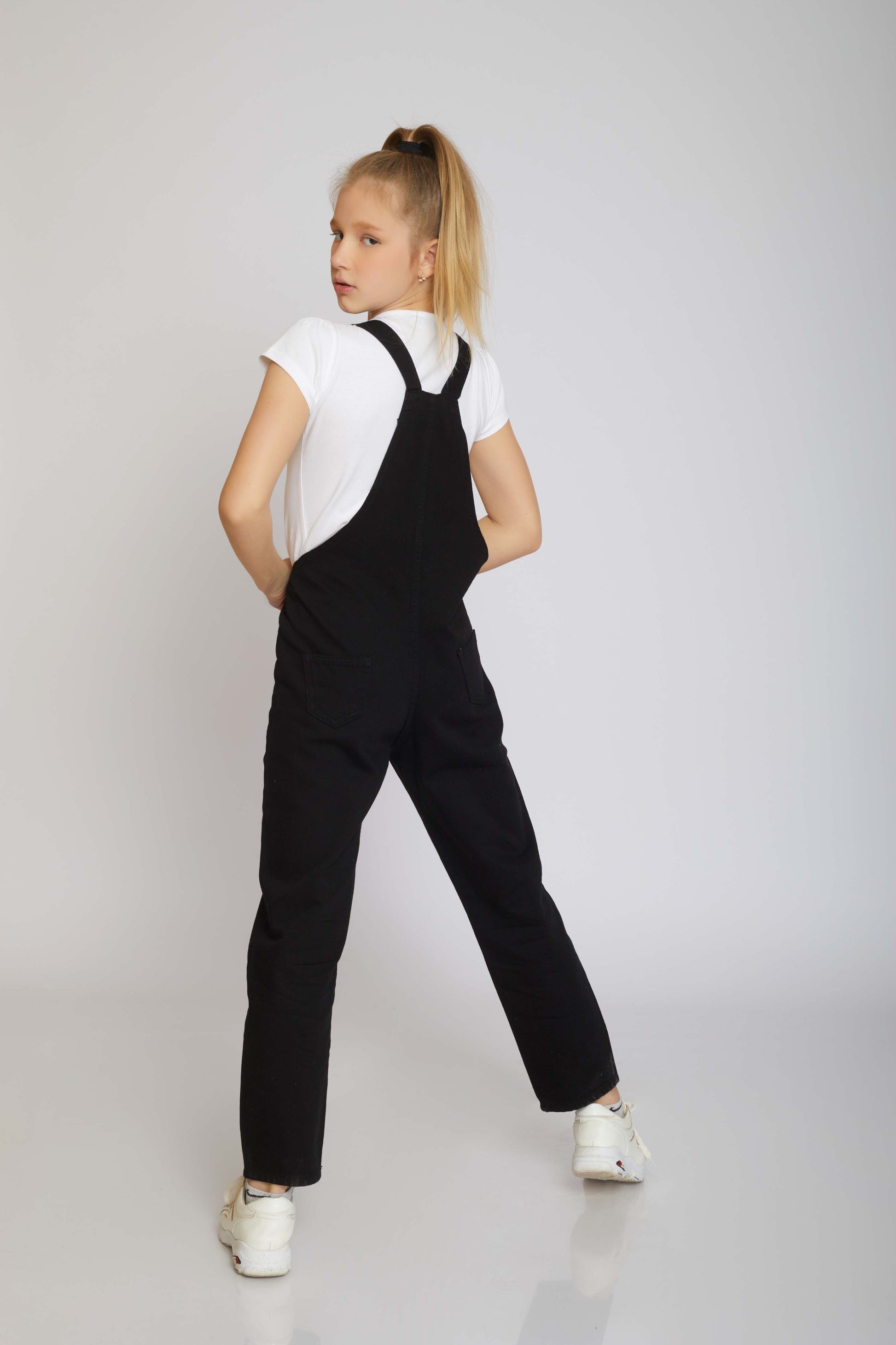 dj gabardine jumpsuit 5 pockets - kids - black