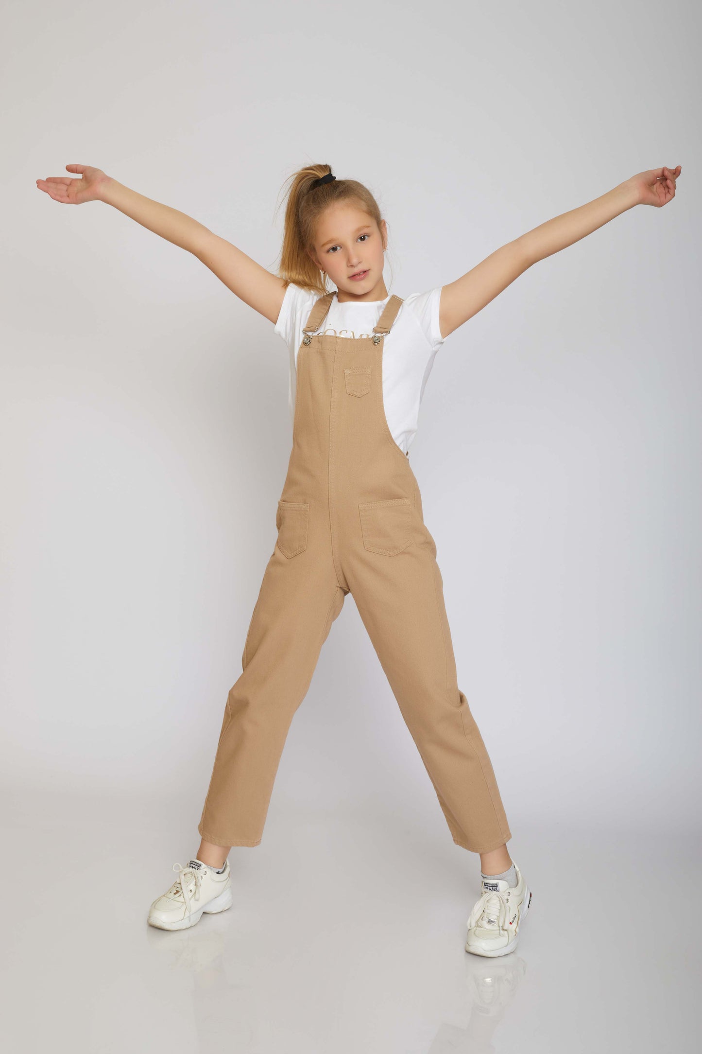 dj gabardine jumpsuit 5 pockets - kids - beige