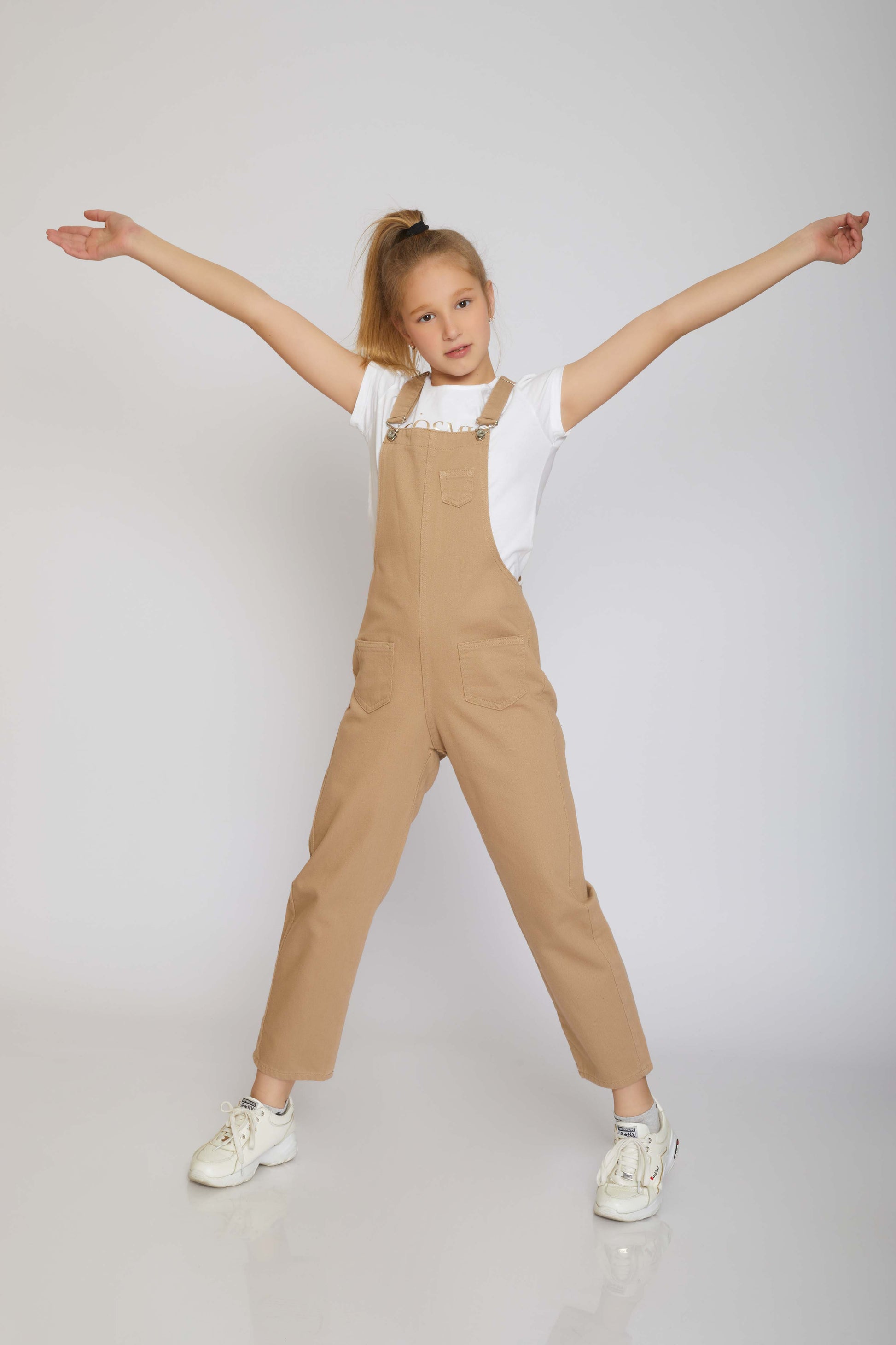dj gabardine jumpsuit 5 pockets - kids - beige
