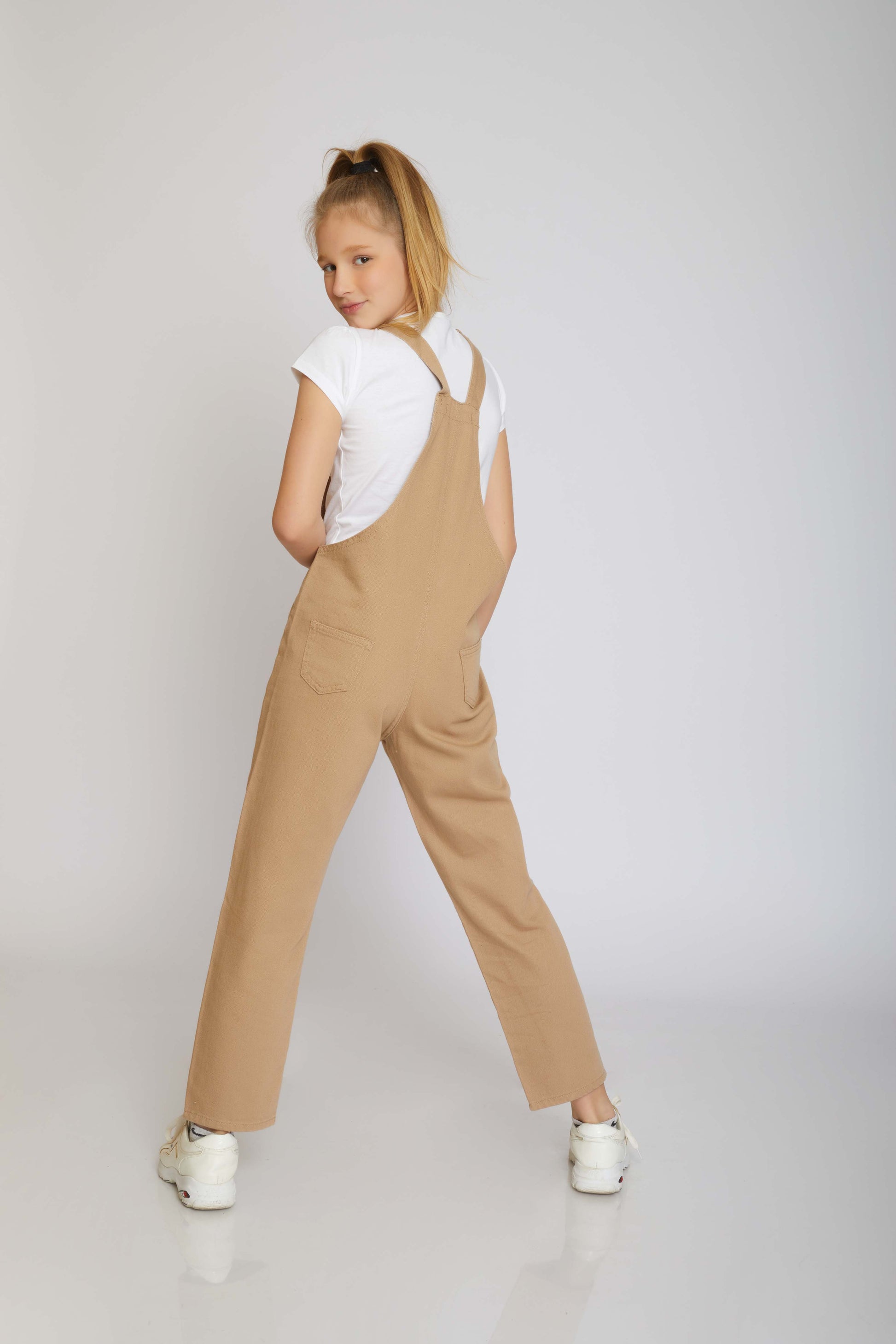 dj gabardine jumpsuit 5 pockets - kids - beige