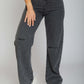 dj wide-leg ripped jeans - gray