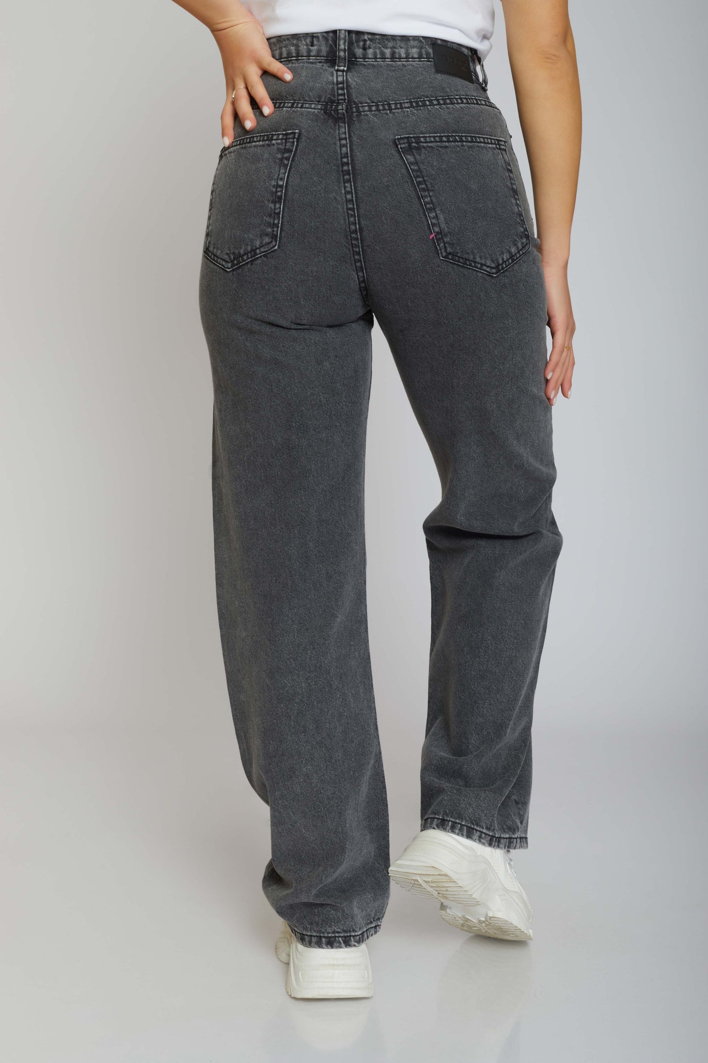dj wide-leg ripped jeans - gray