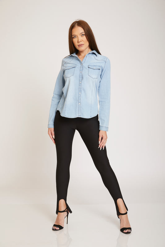 dj basic jeans shirt - light blue