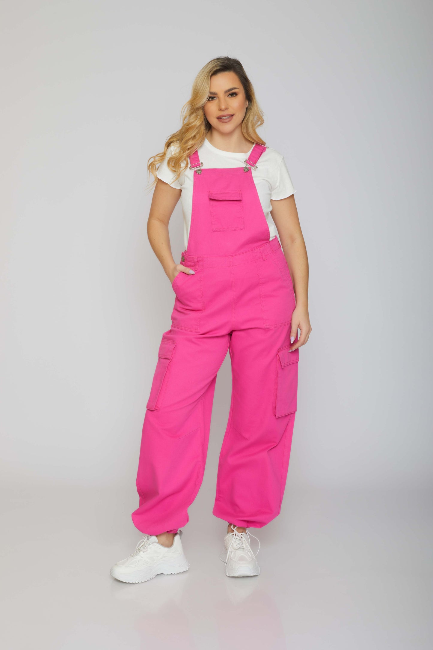 GABARDINE JUMPSUIT WIDE-LEG WITH POCKETS