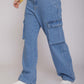 Wide-Leg Cargo Trousers - For Women