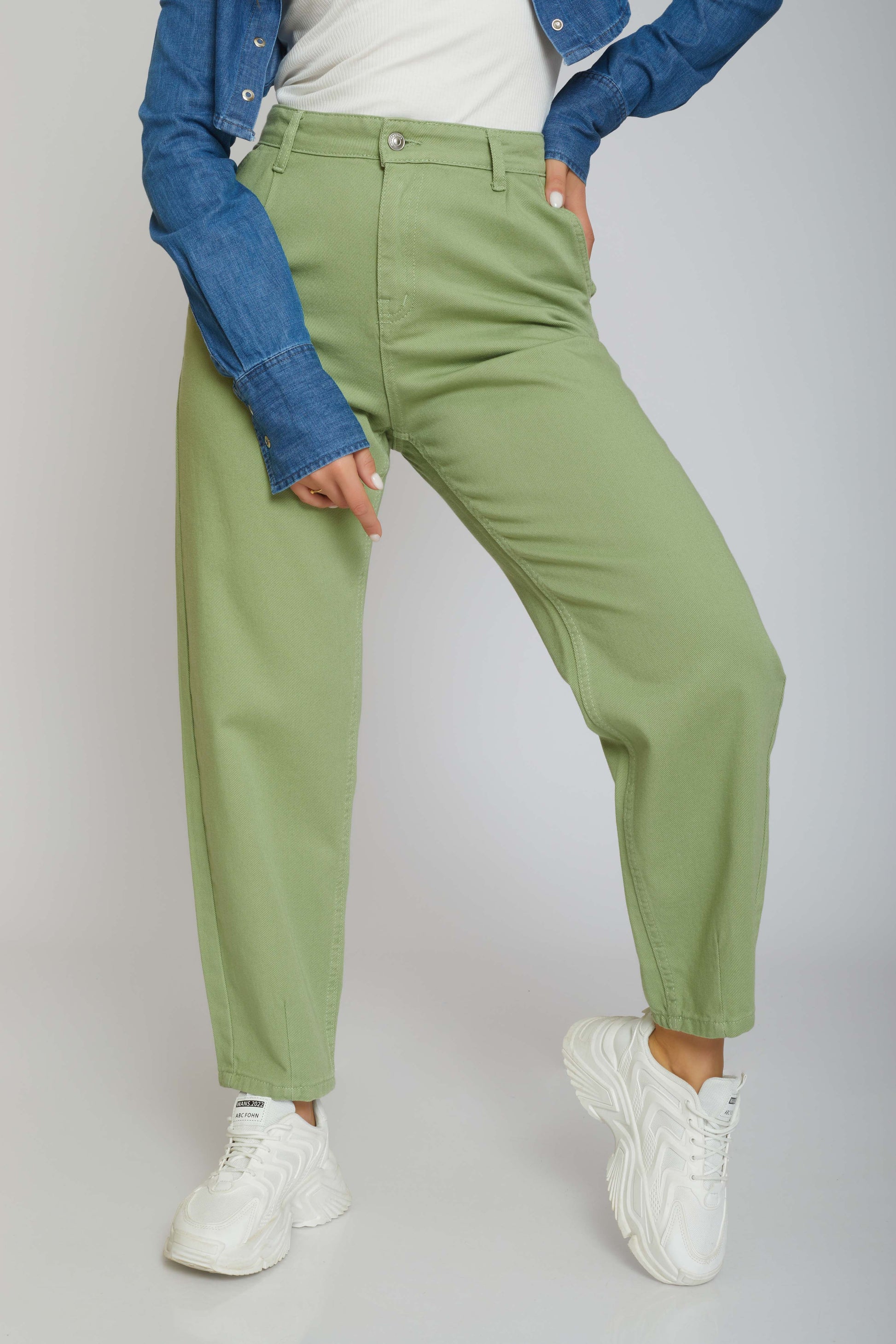 slouchy gabardine - mint green